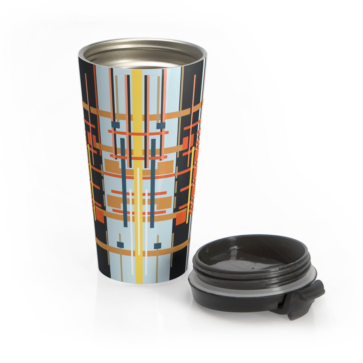 Aluminum Blue Bamboo Stainless Steel Travel Mug