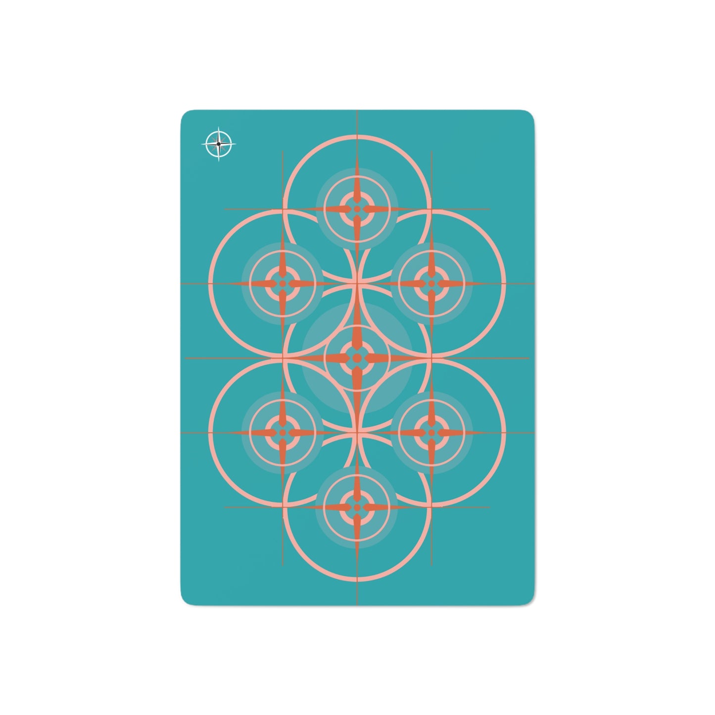 Casino - Miami Blue Cherry Blossom Compass Rose Custom Poker Cards