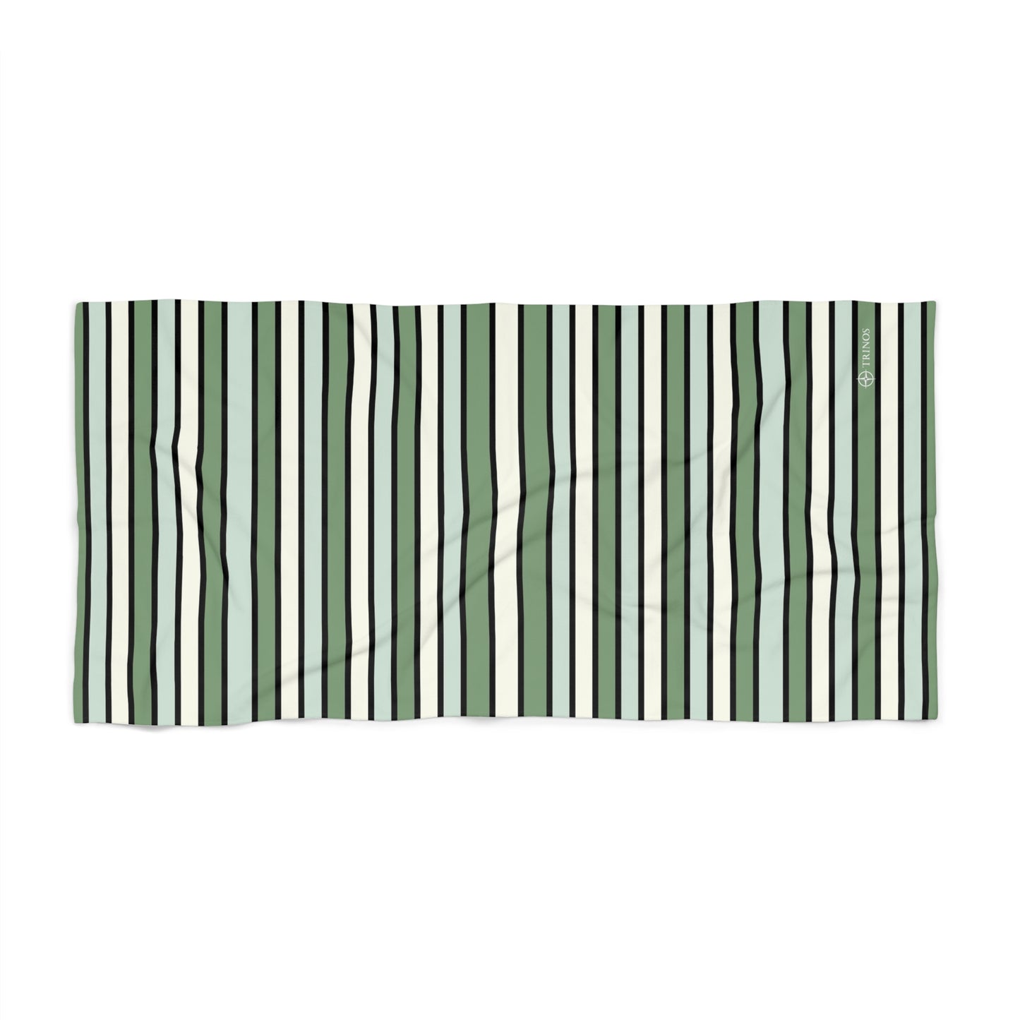 Funky 70's Retro Striped Beach Towel in Shades of Seafoam Green