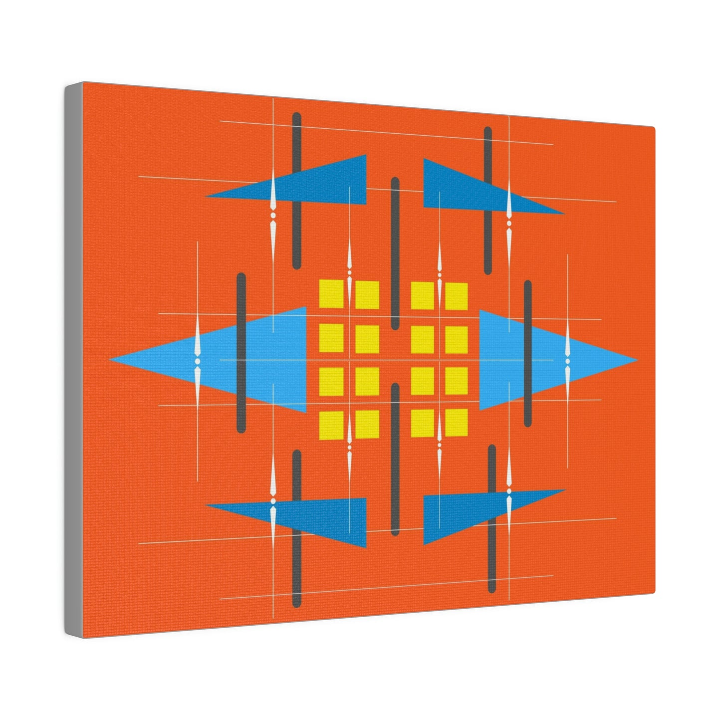 Orange - Universal Schematic 1: Geometric Abstract Deco Inspired Wall Art