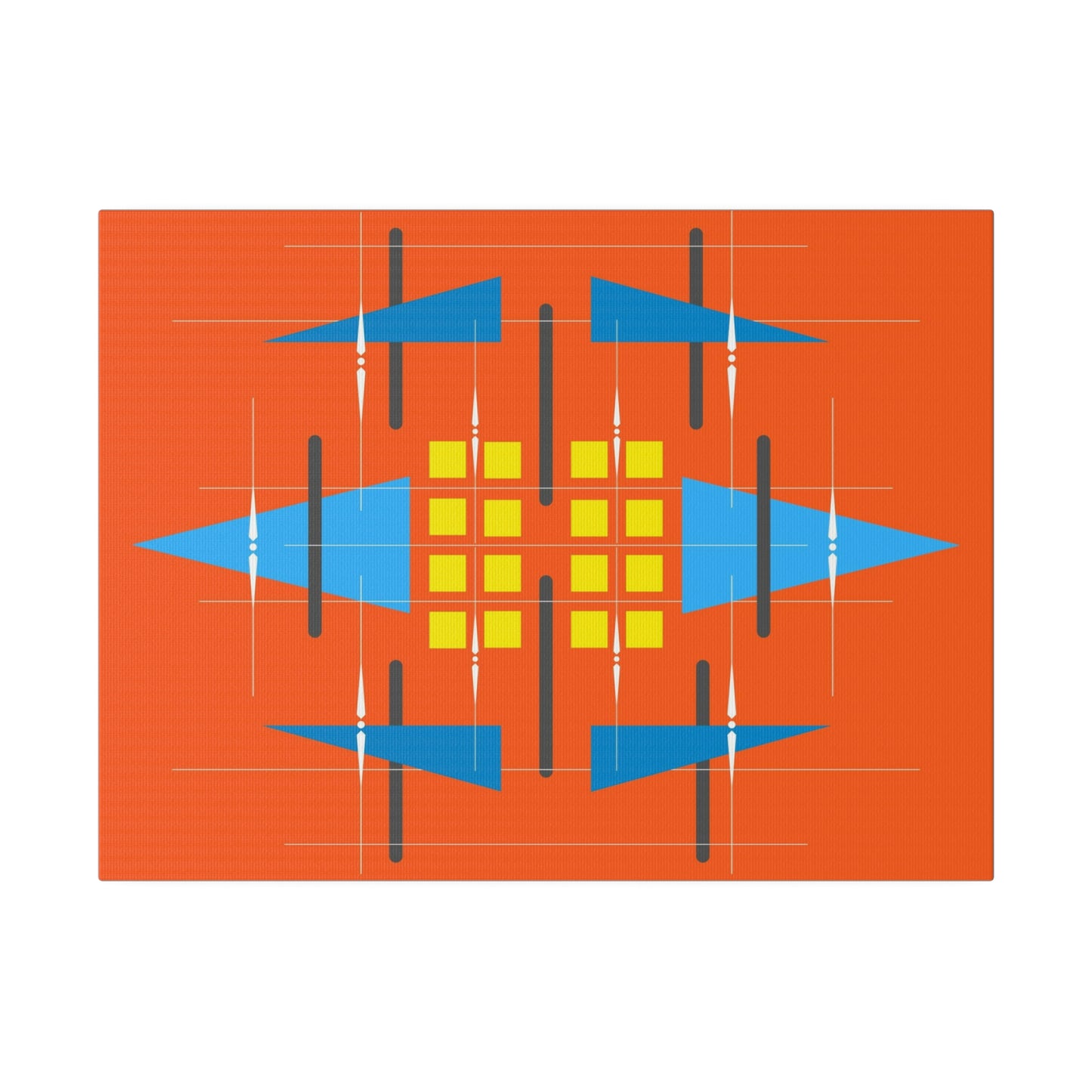 Orange - Universal Schematic 1: Geometric Abstract Deco Inspired Wall Art