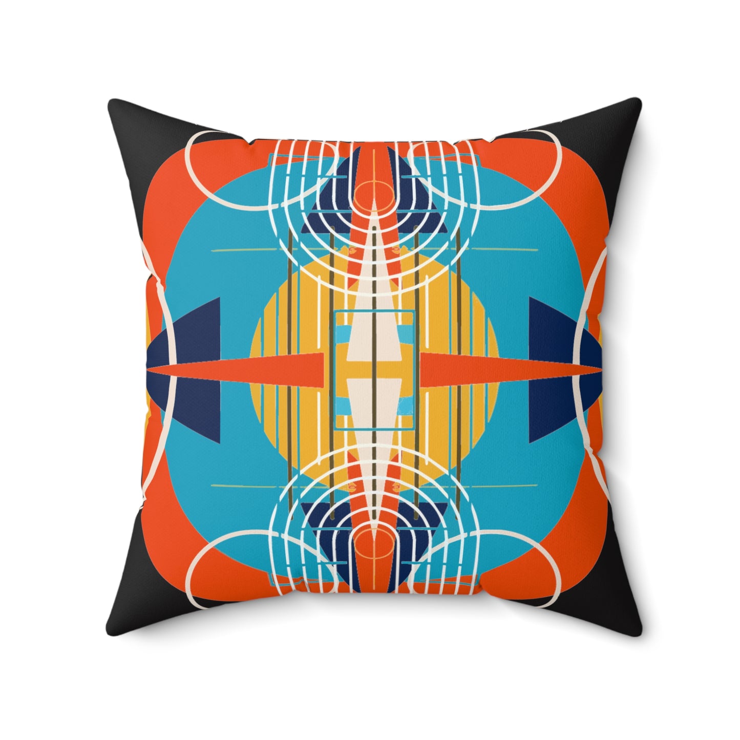 Deco Dark Oscillation Spun Polyester Square Pillow