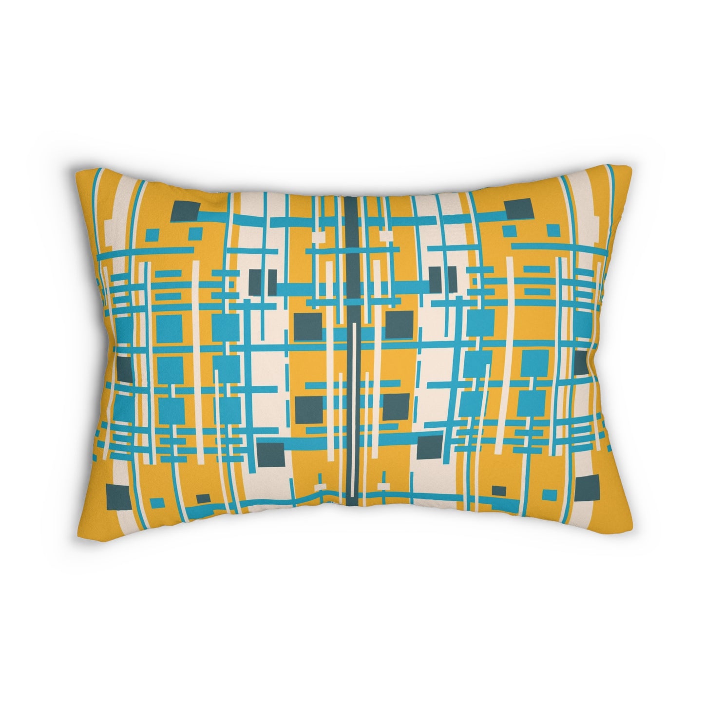 Lemon Yellow Bamboo Spun Polyester Lumbar Pillow - 2 Sided Print