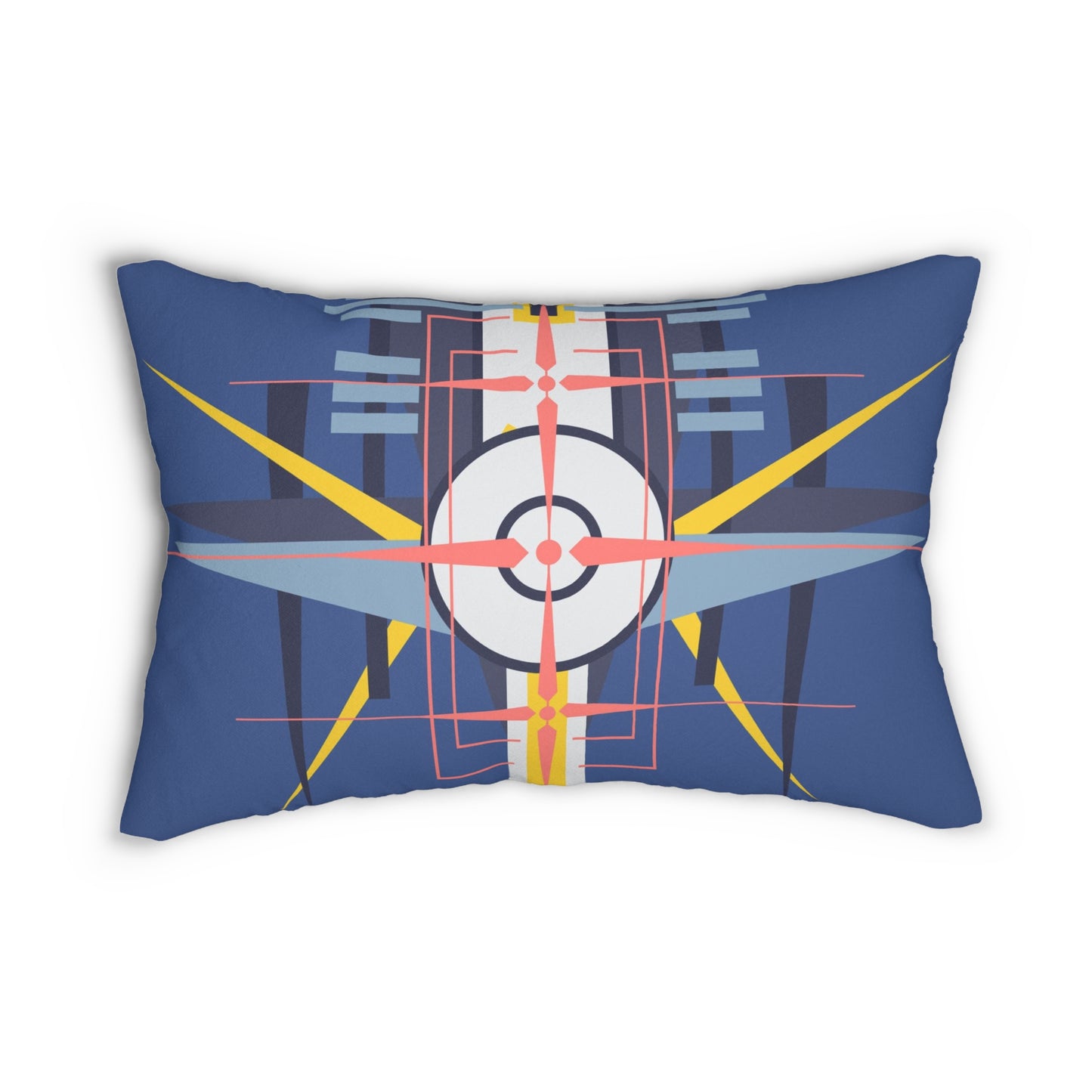 Deco Aviation Sky Dusk Blue Oscillation Spun Polyester Lumbar Pillow