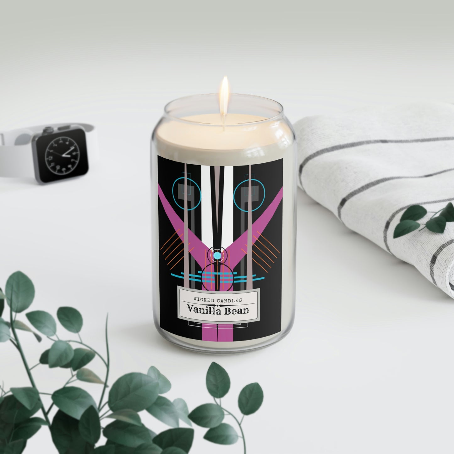 Wicked Candles Take OFF Neon Black Large Soy Candle, 13.75oz