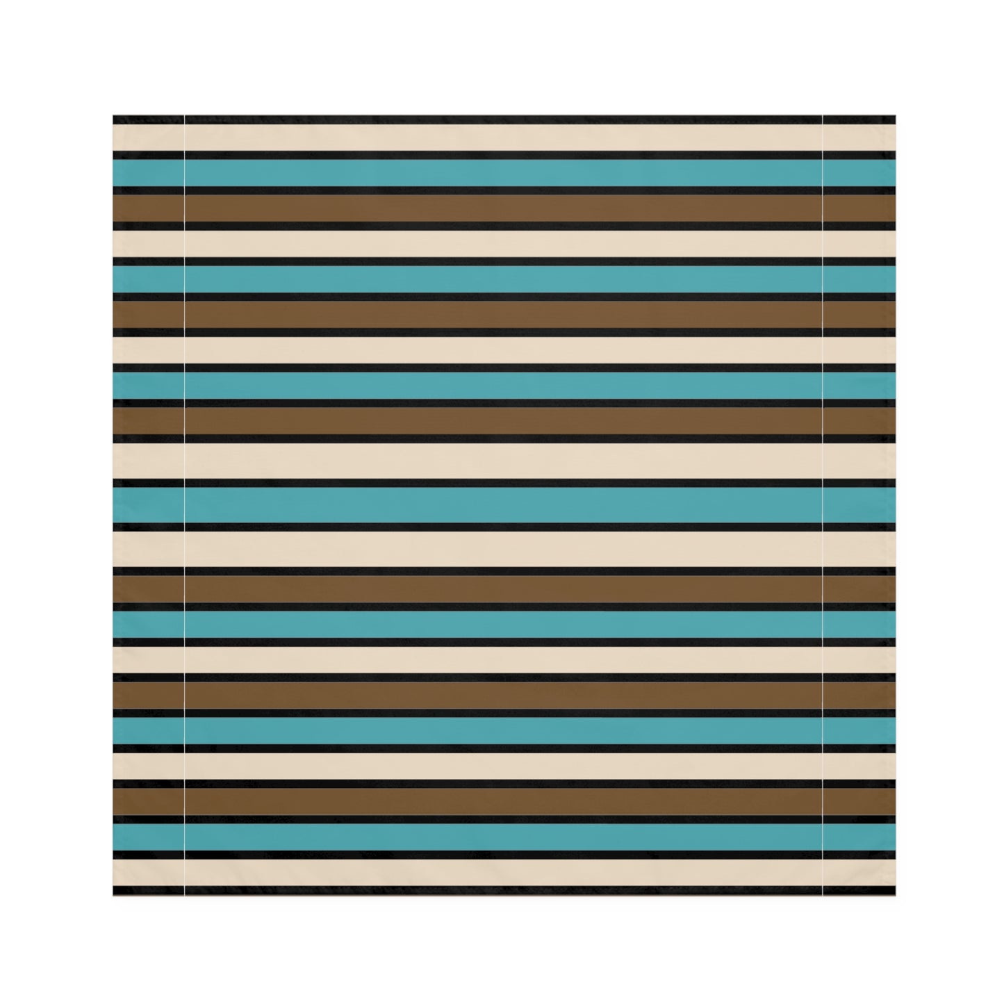 Funky 70's Style Striped Napkin: Light Blue/Cream/Coffee