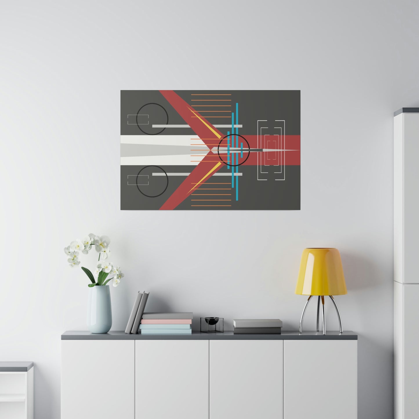 Steel Grey - The Take Off Series: Geometric Abstract Wall Art