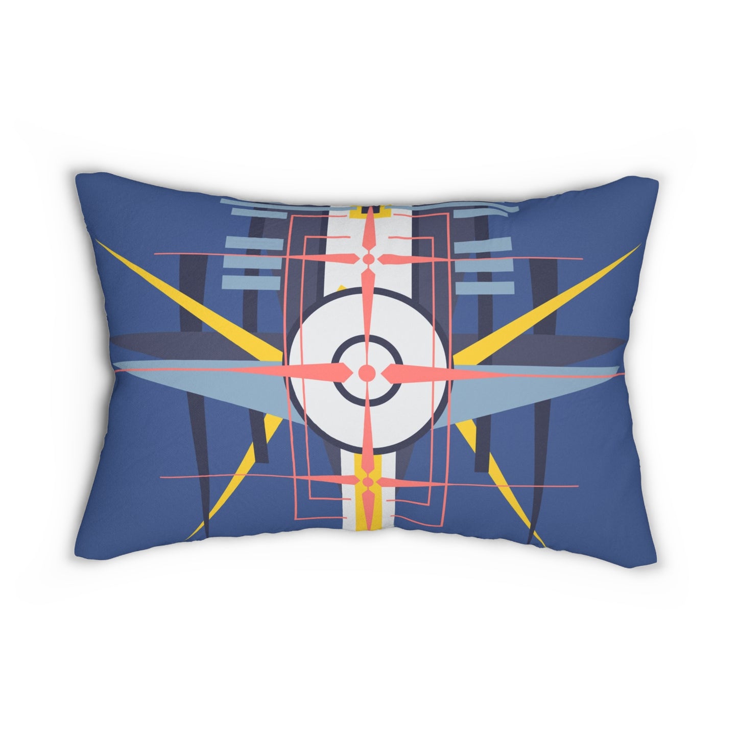 Deco Aviation Sky Dusk Blue Oscillation Spun Polyester Lumbar Pillow