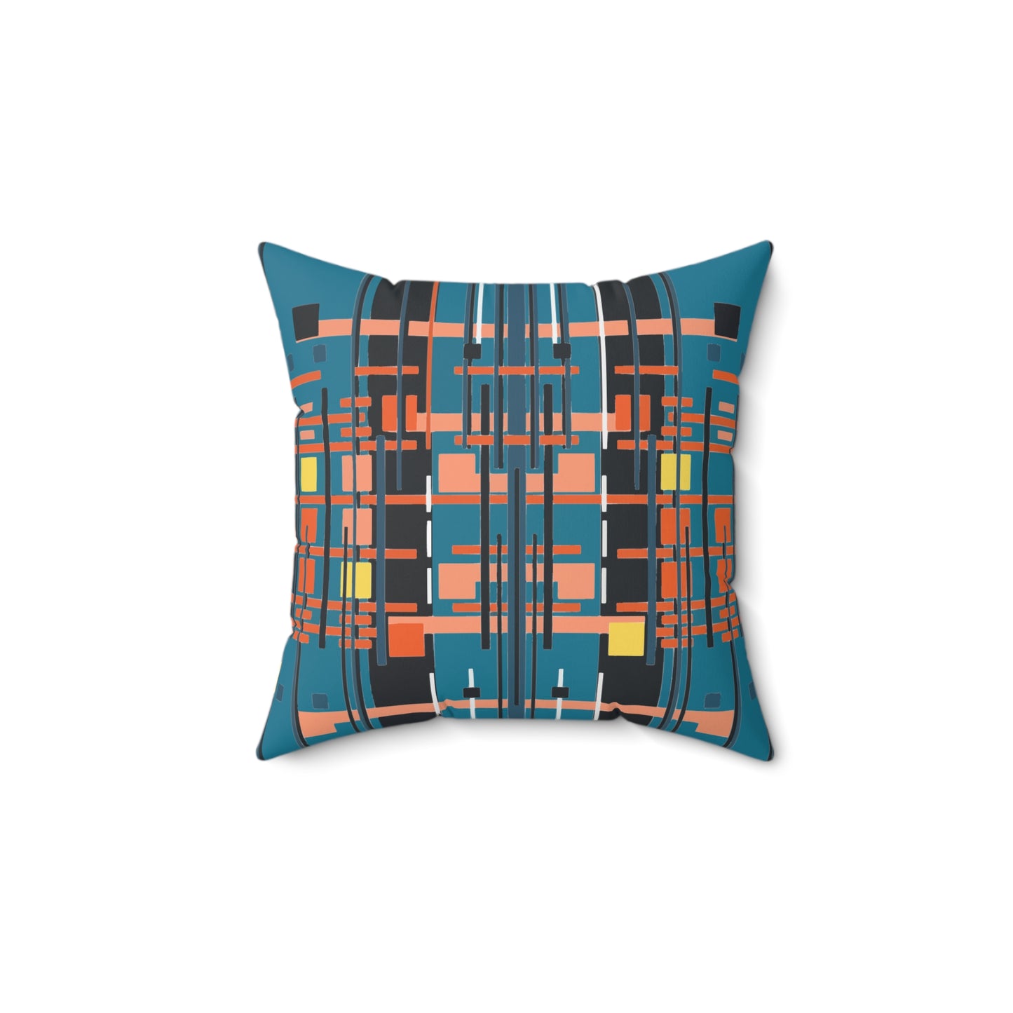 Solar Complex 7A - Medium Electric Blue Bamboo Spun Polyester Square Pillow