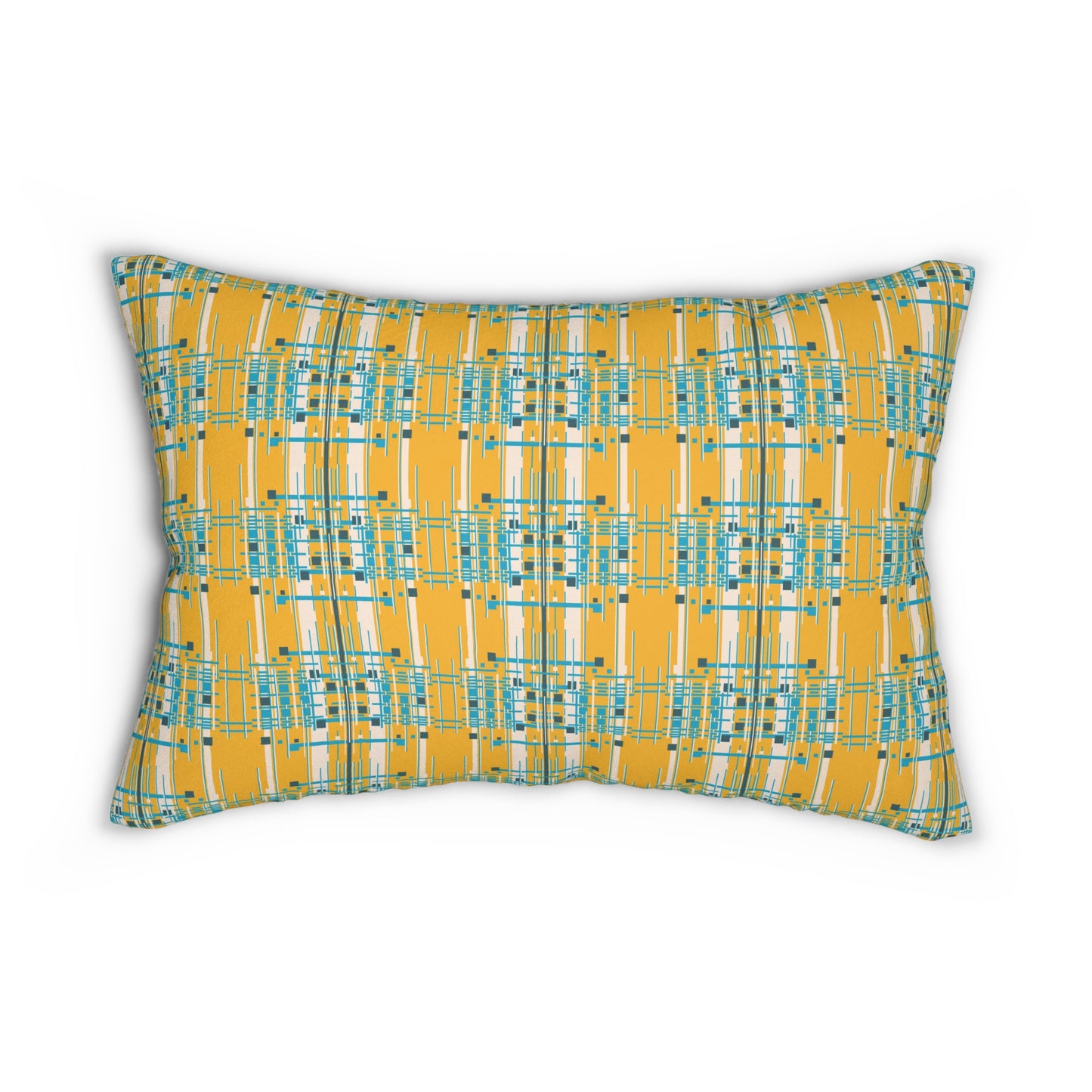 Lemon Yellow Bamboo Spun Polyester Lumbar Pillow - 2 Sided Print