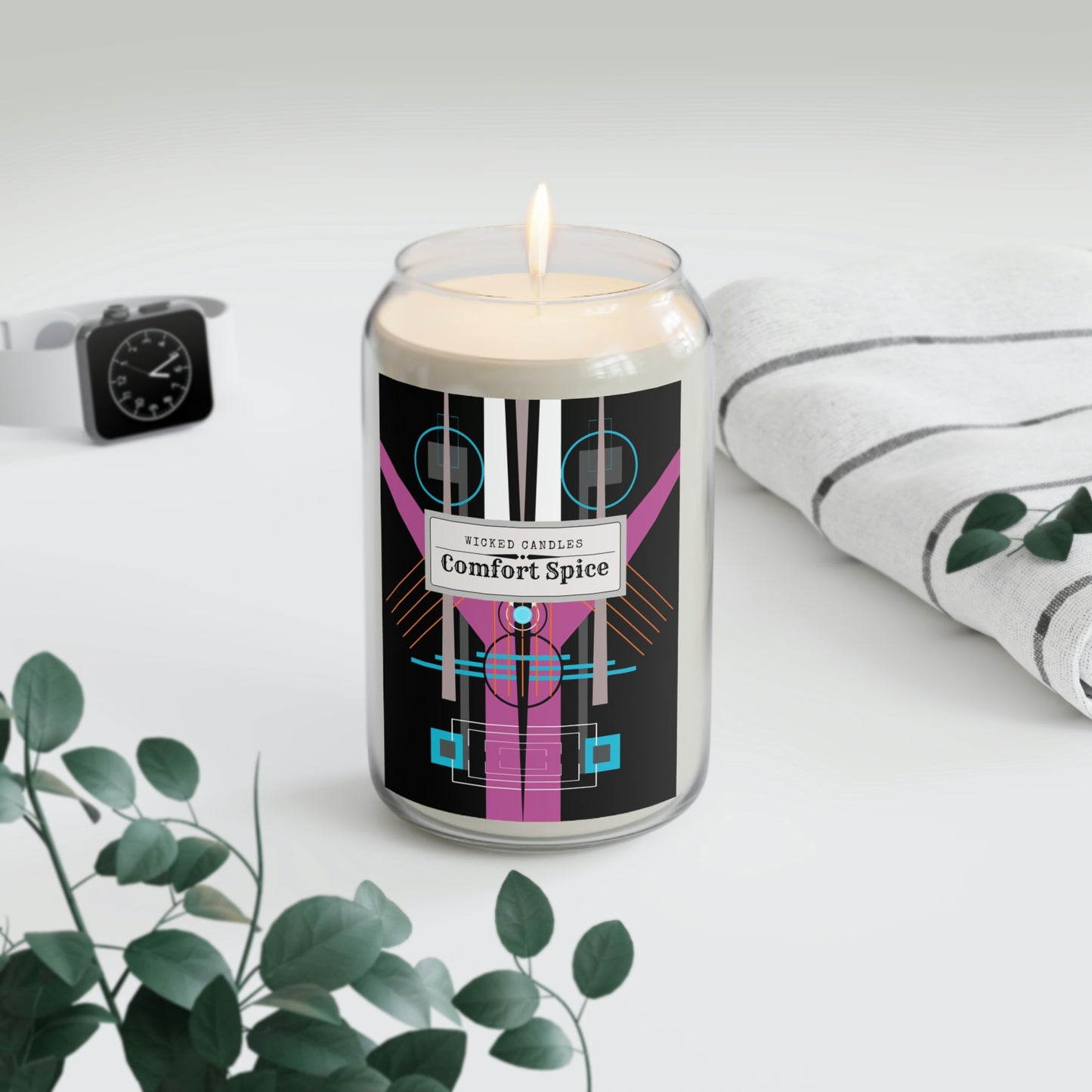 Wicked Candles Take OFF Neon Black Large Soy Candle, 13.75oz
