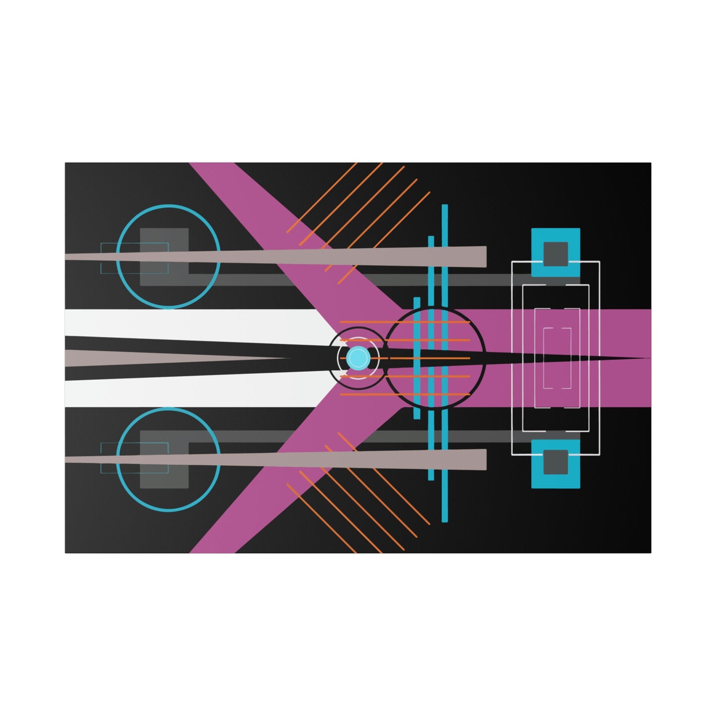 Neon Black - The Take Off Series: Geometric Abstract Wall Art