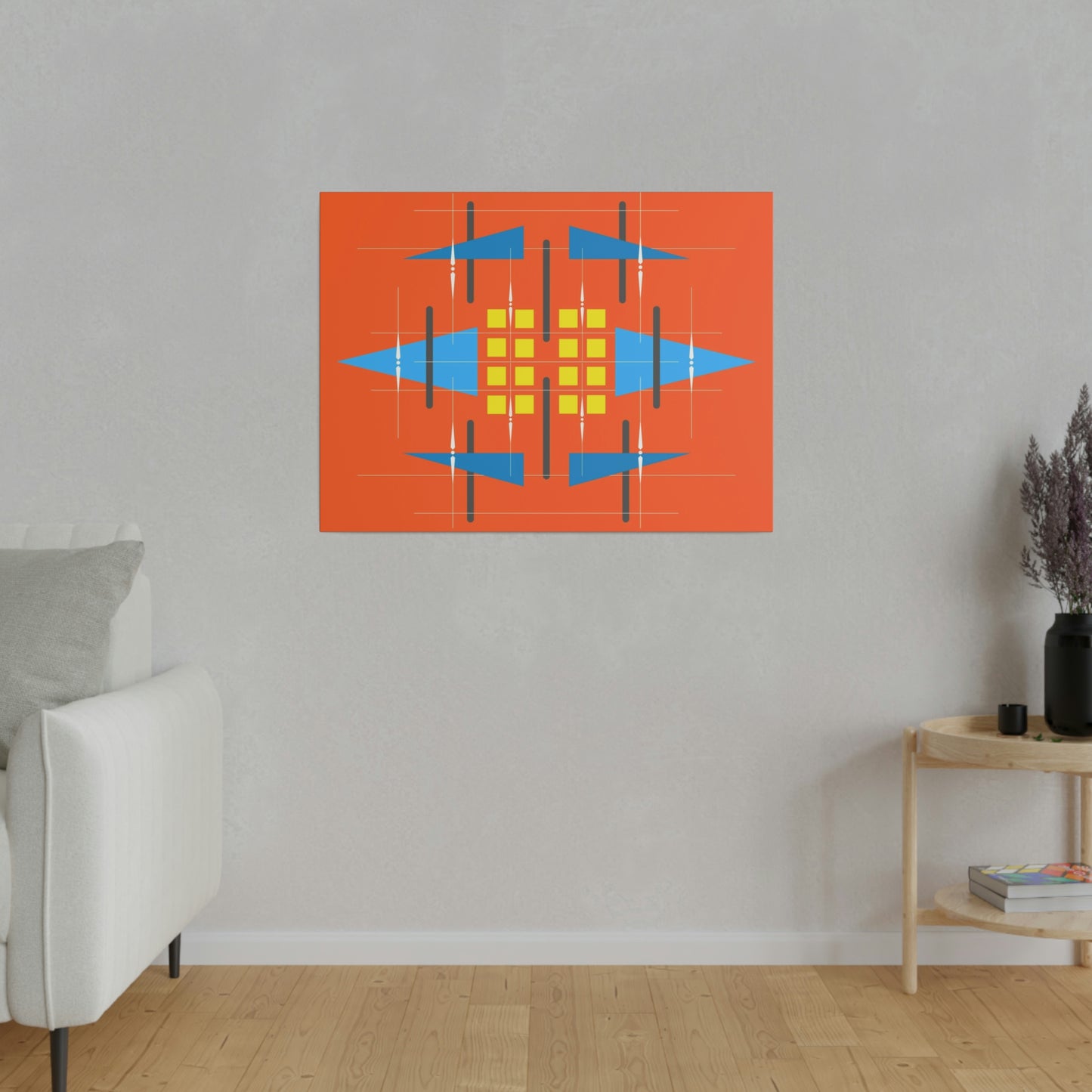 Orange - Universal Schematic 1: Geometric Abstract Deco Inspired Wall Art