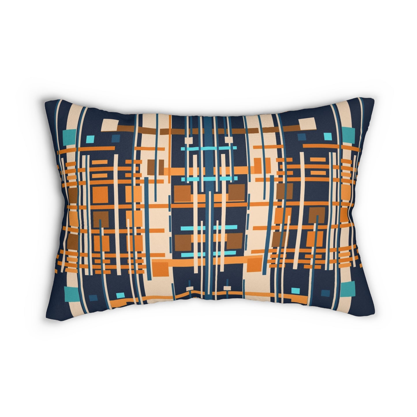 Midnight Blue Bamboo Spun Polyester Lumbar Pillow - 2 Sided Print