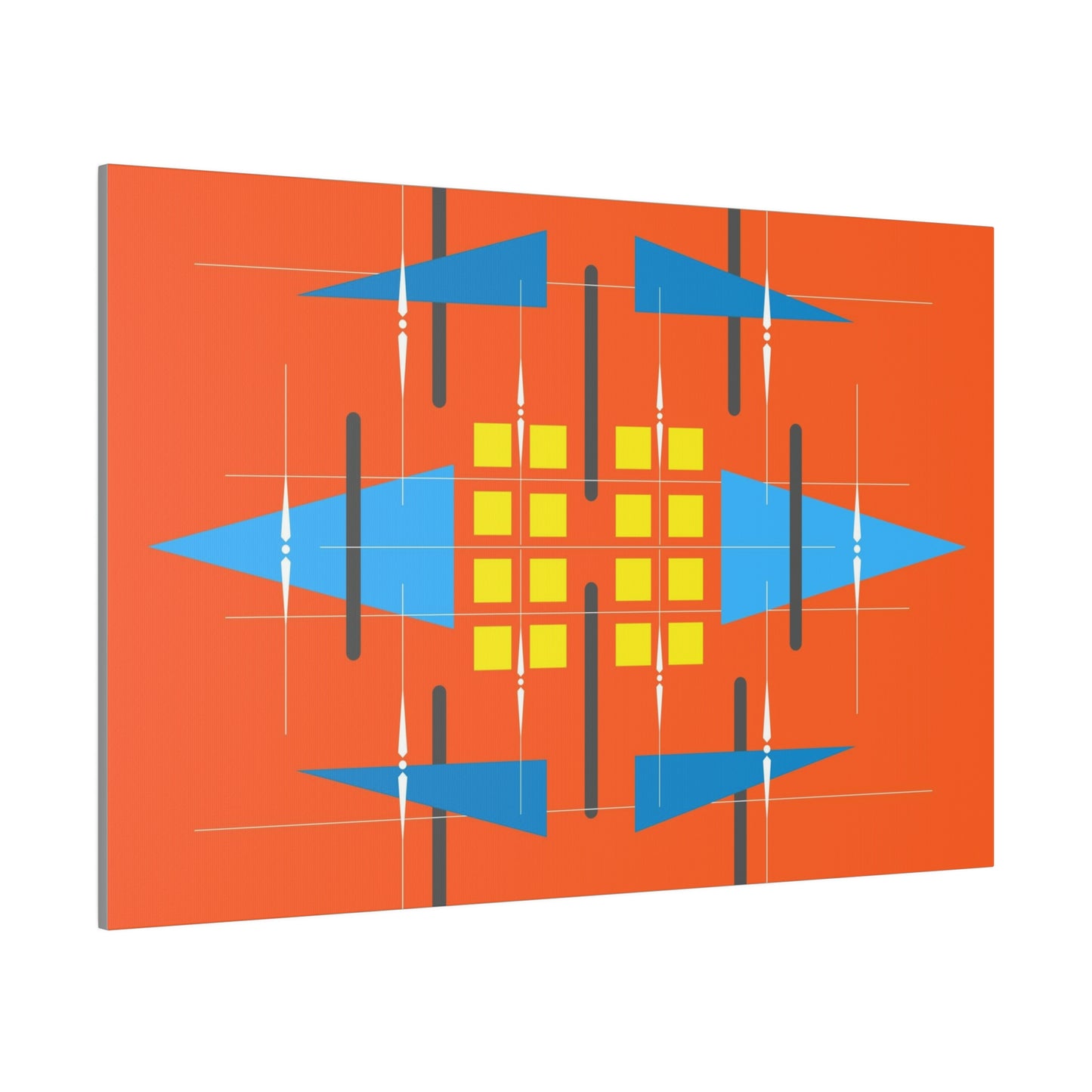 Orange - Universal Schematic 1: Geometric Abstract Deco Inspired Wall Art