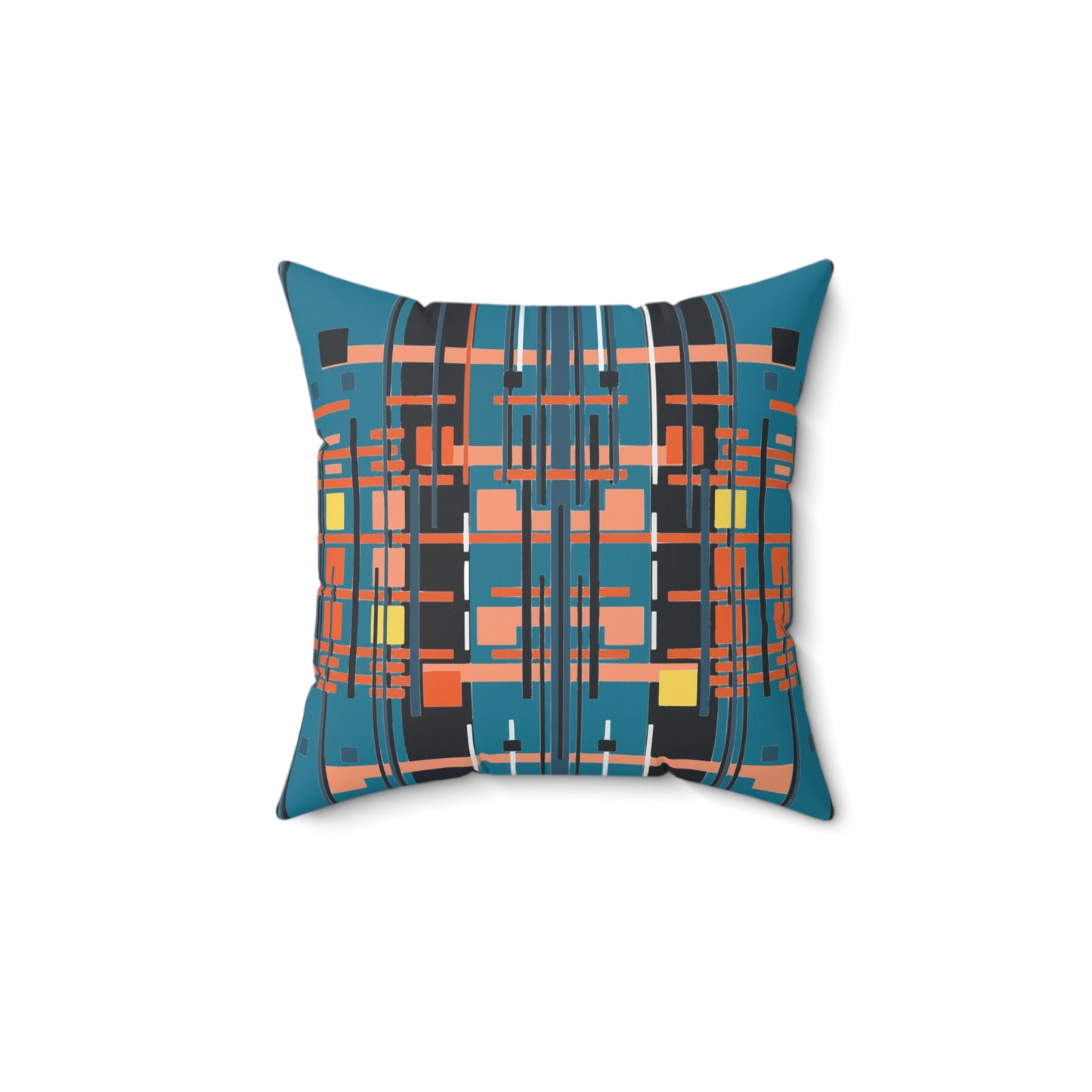 Solar Complex 7A - Medium Electric Blue Bamboo Spun Polyester Square Pillow