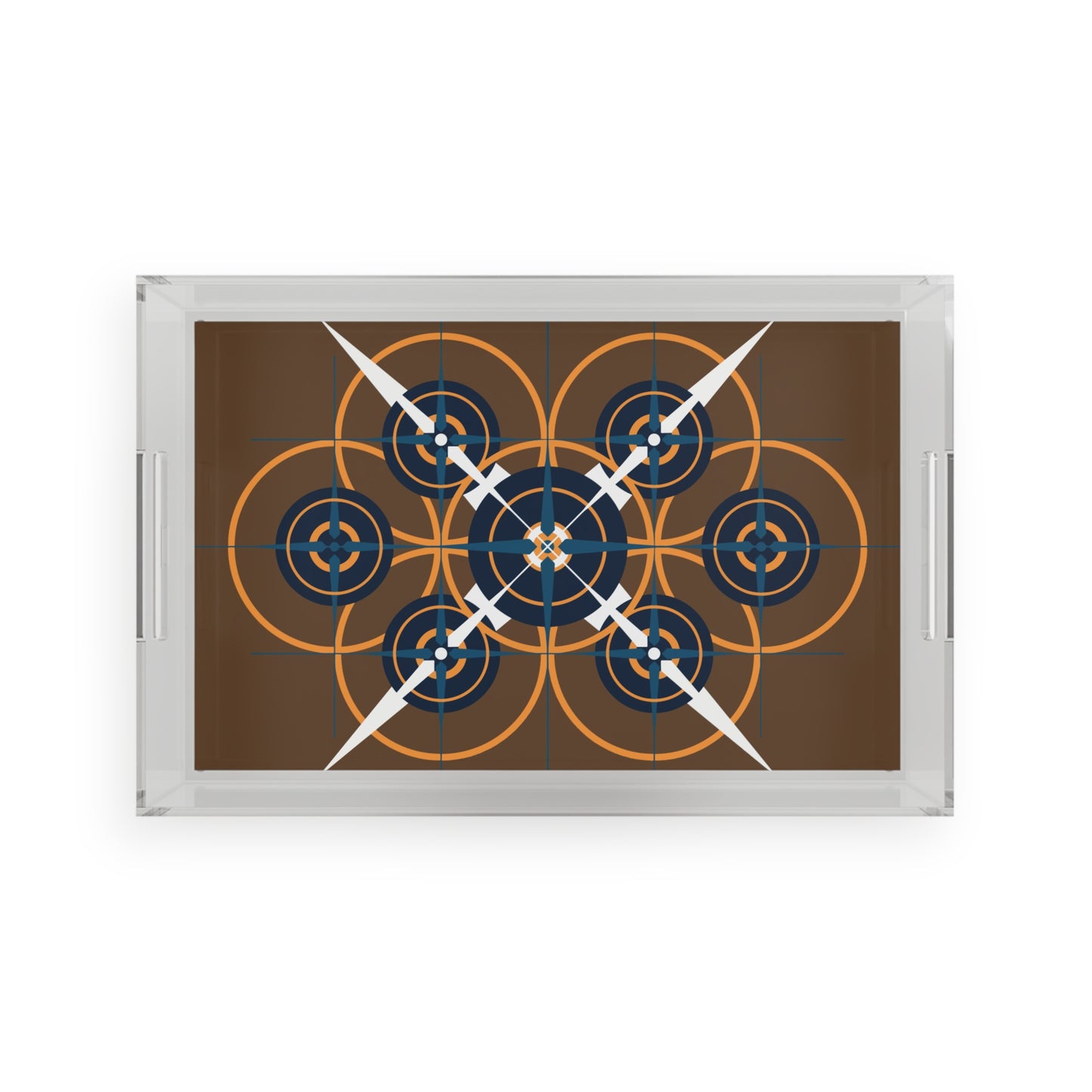 Classic Retro Compass Rose Acrylic Serving Tray