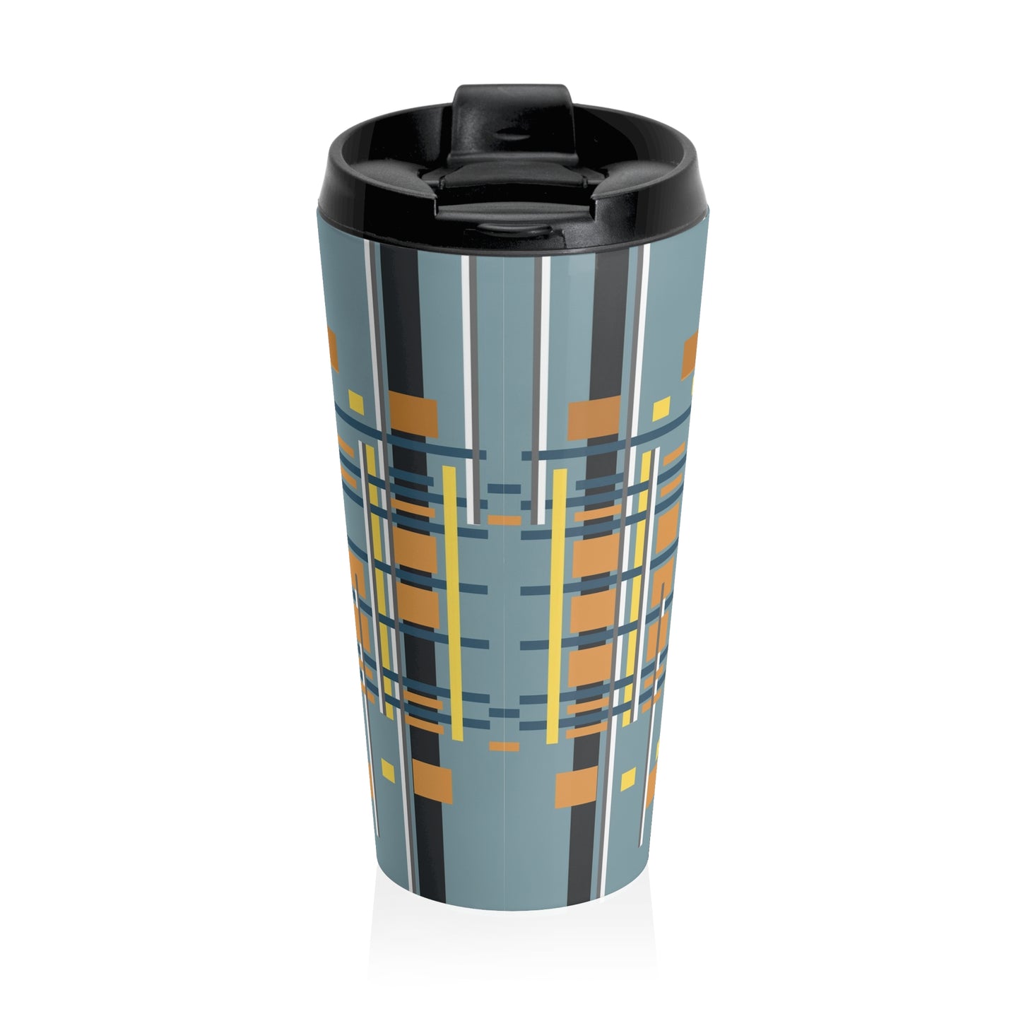 Steel Tin Grey Bamboo Stainless Steel Travel Mug