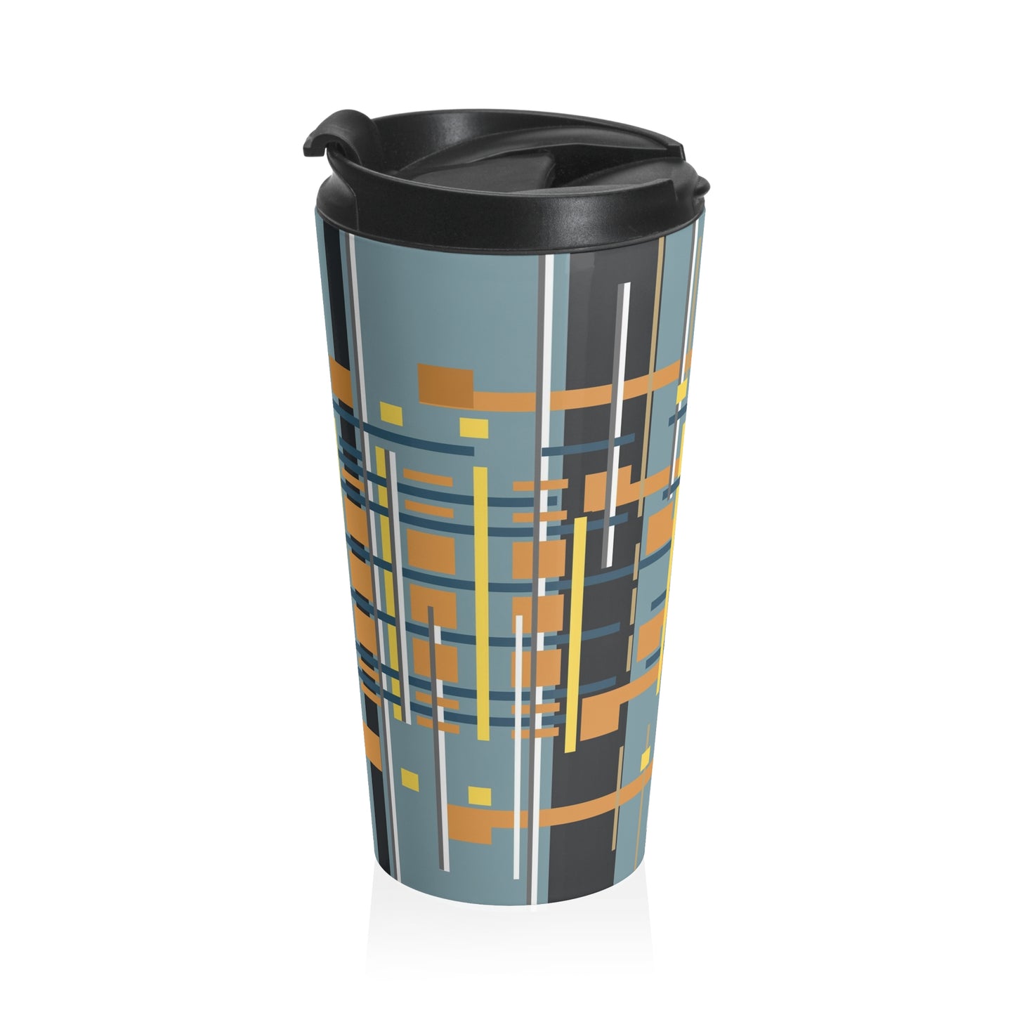 Steel Tin Grey Bamboo Stainless Steel Travel Mug