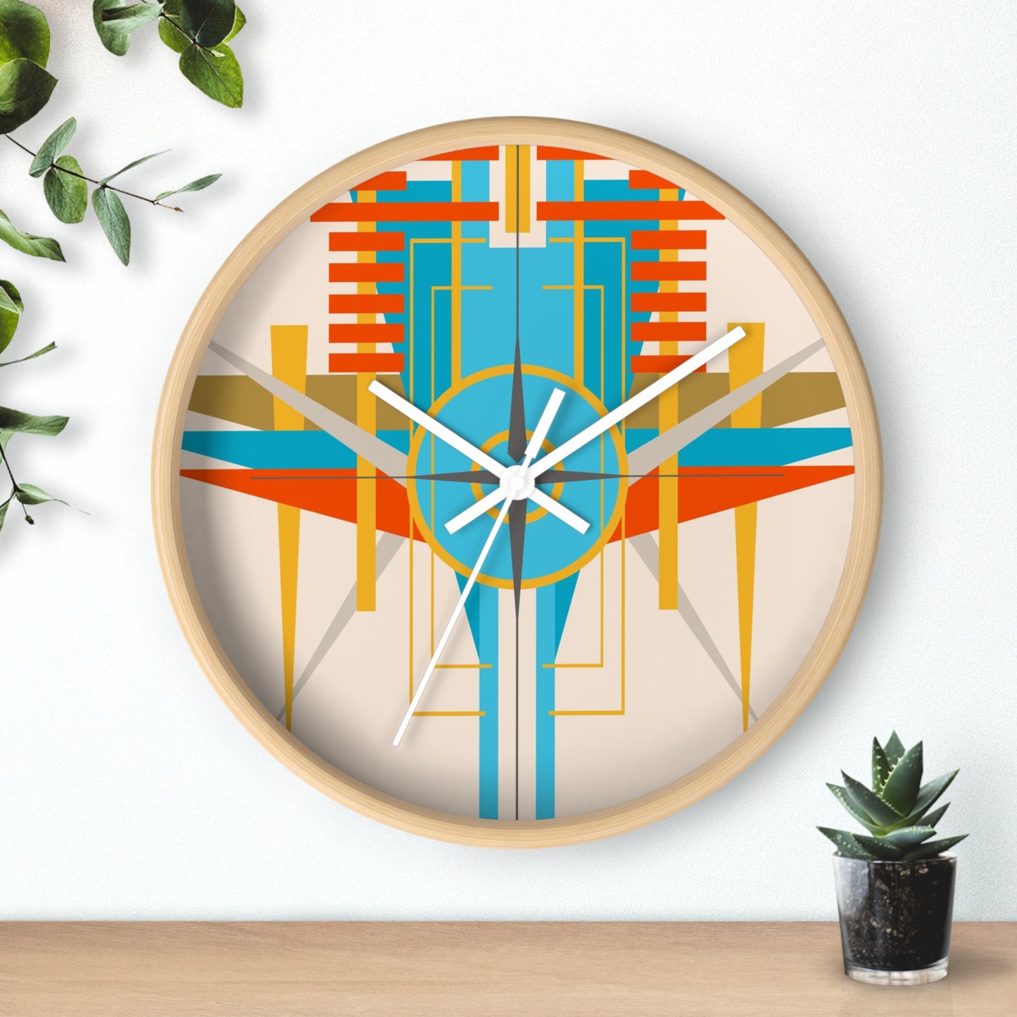 Deco Desert Bird of Paradise Wall Clock