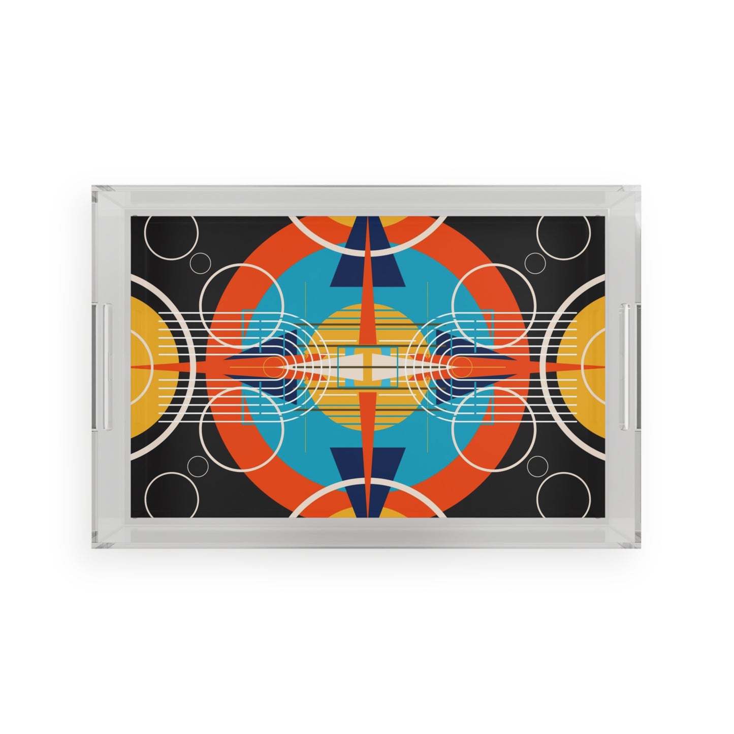 Deco Black Oscillation Acrylic Serving Tray