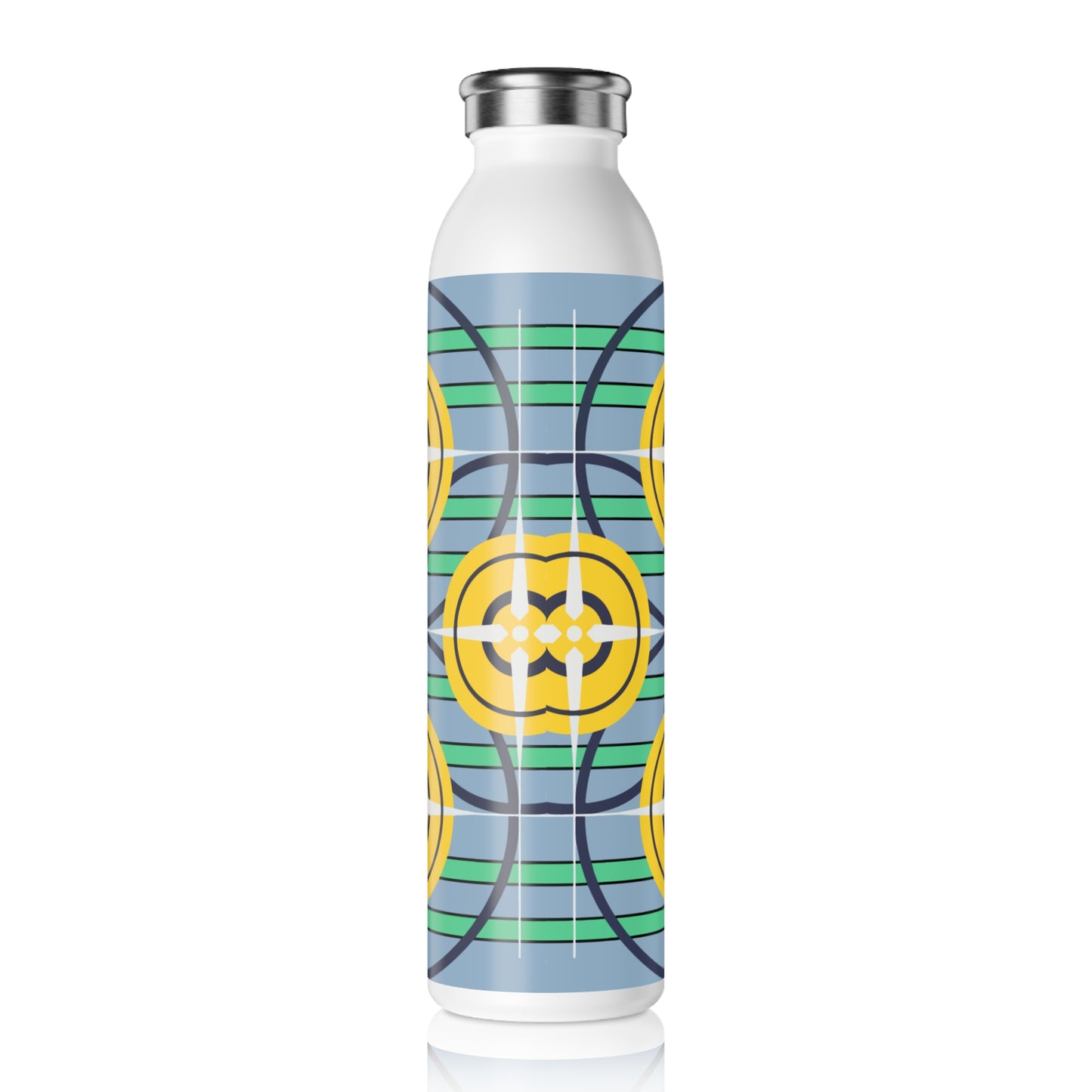 Sunflower Yellow Compass Rose 20oz Slim Water Bottle