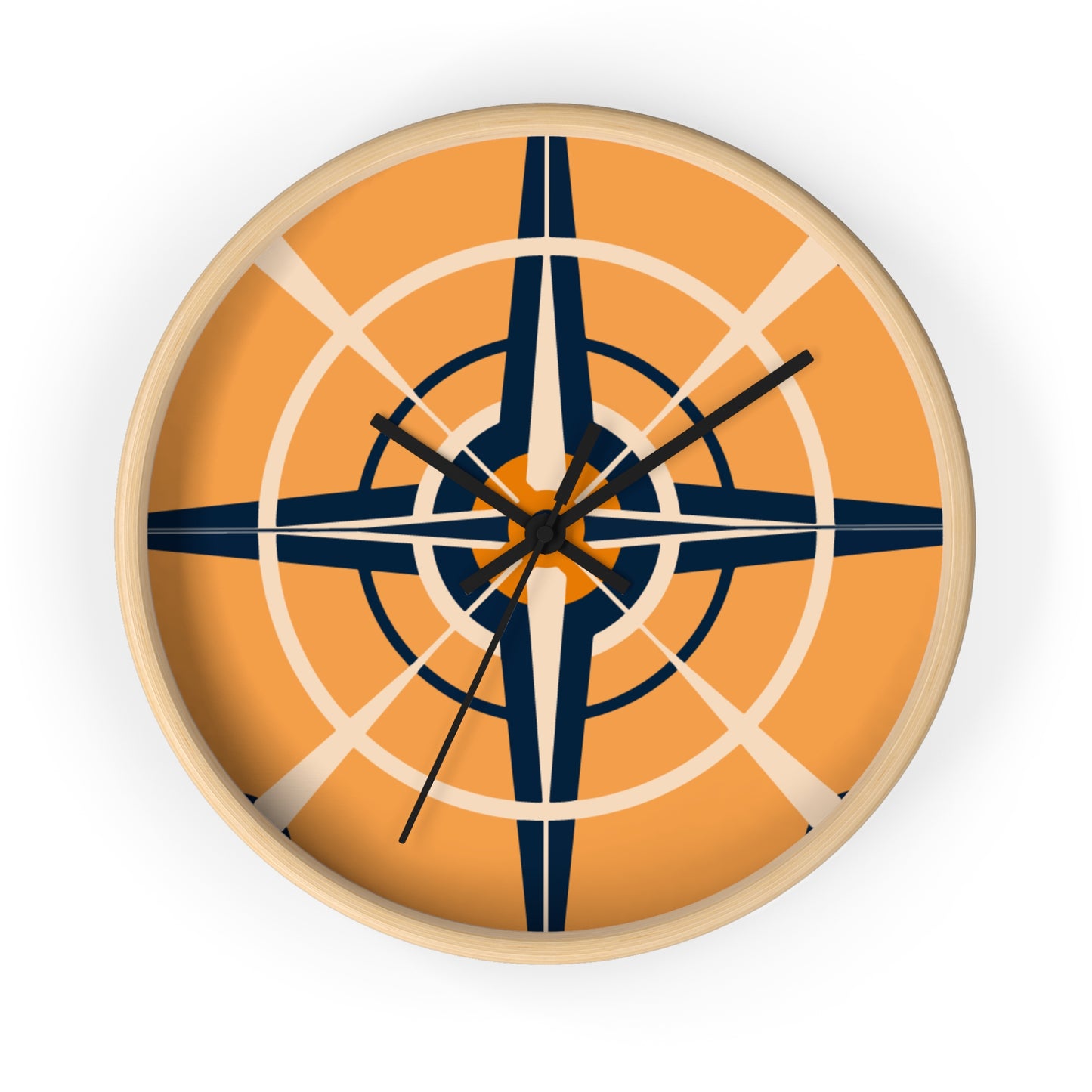 Tangerine Dream Compass Rose Wall Clock