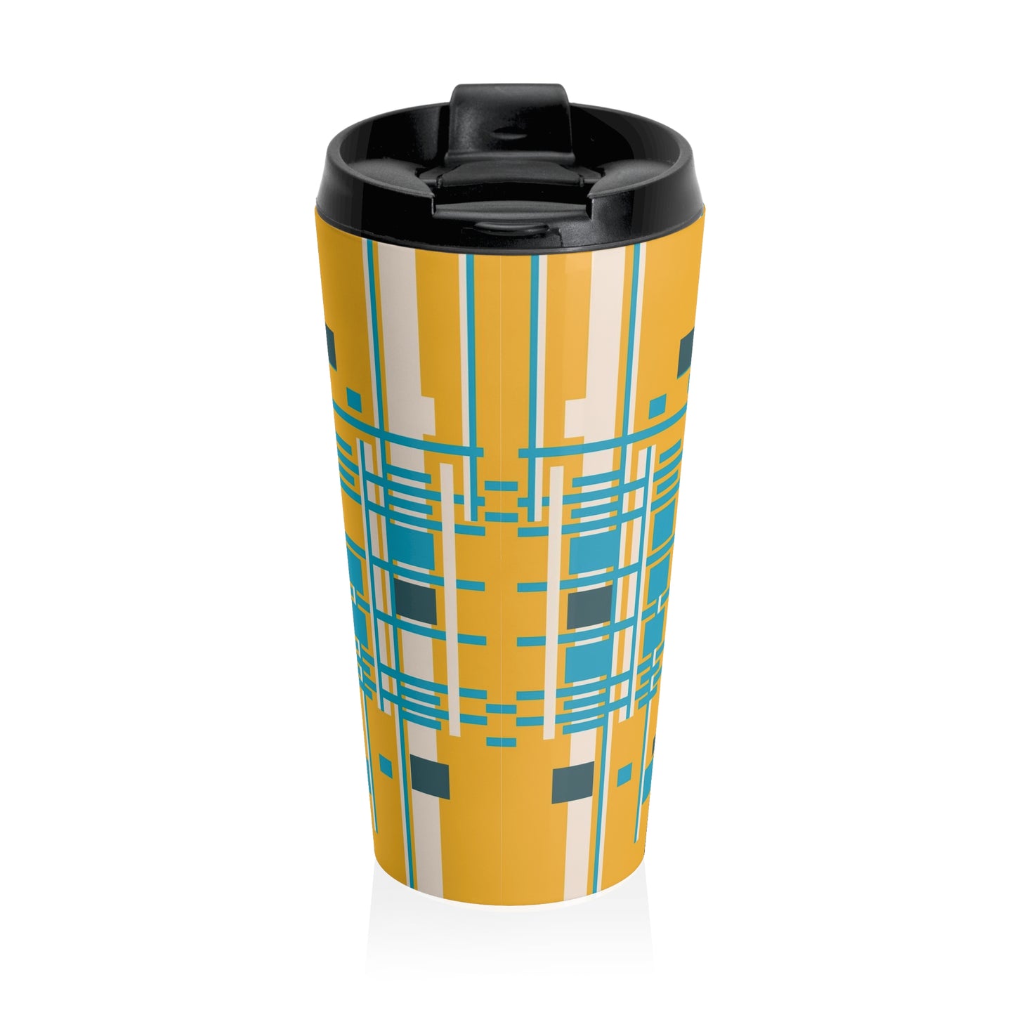 Lemon Yellow Bamboo Stainless Steel Travel Mug