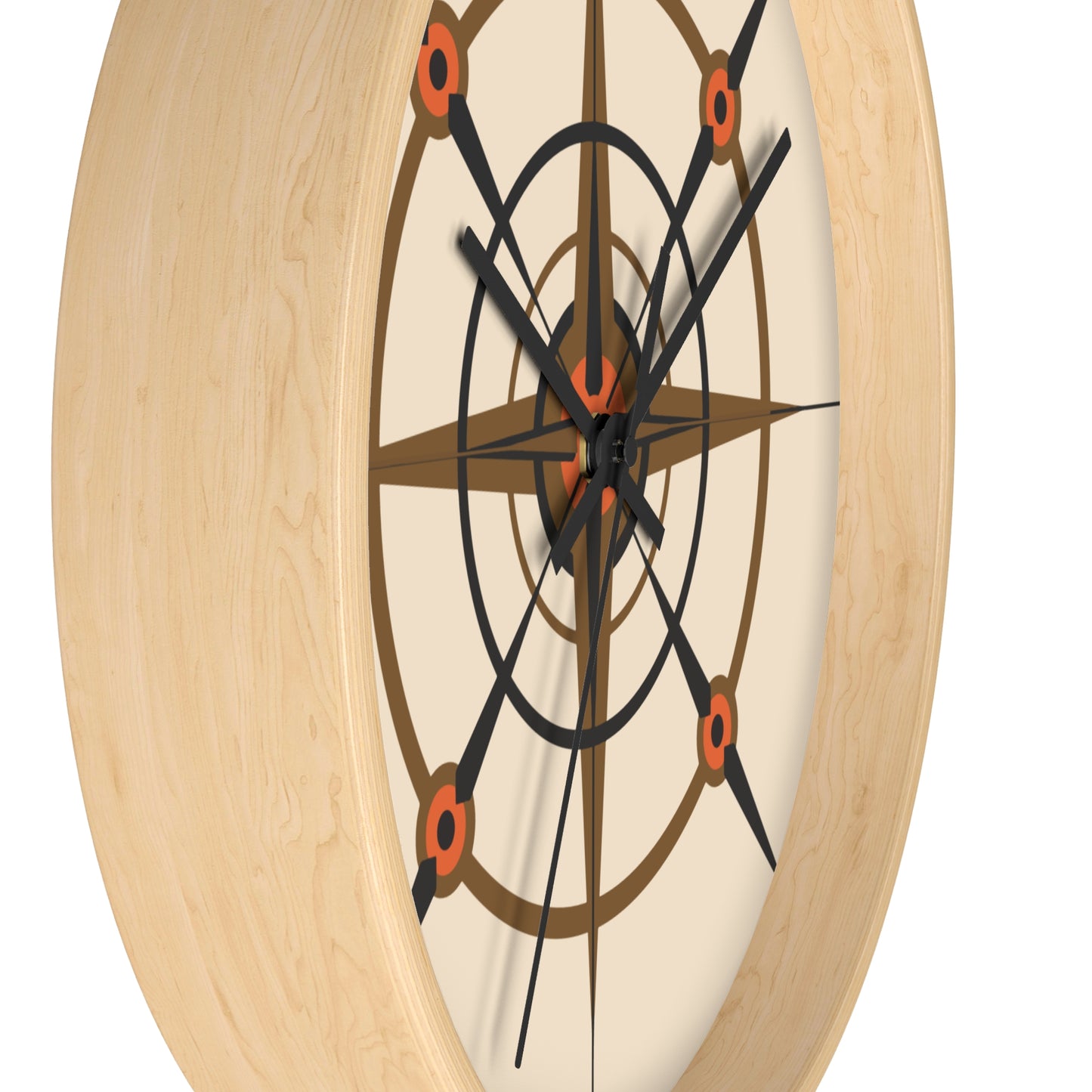 Pumpkin Seed Compass Rose Wall Clock