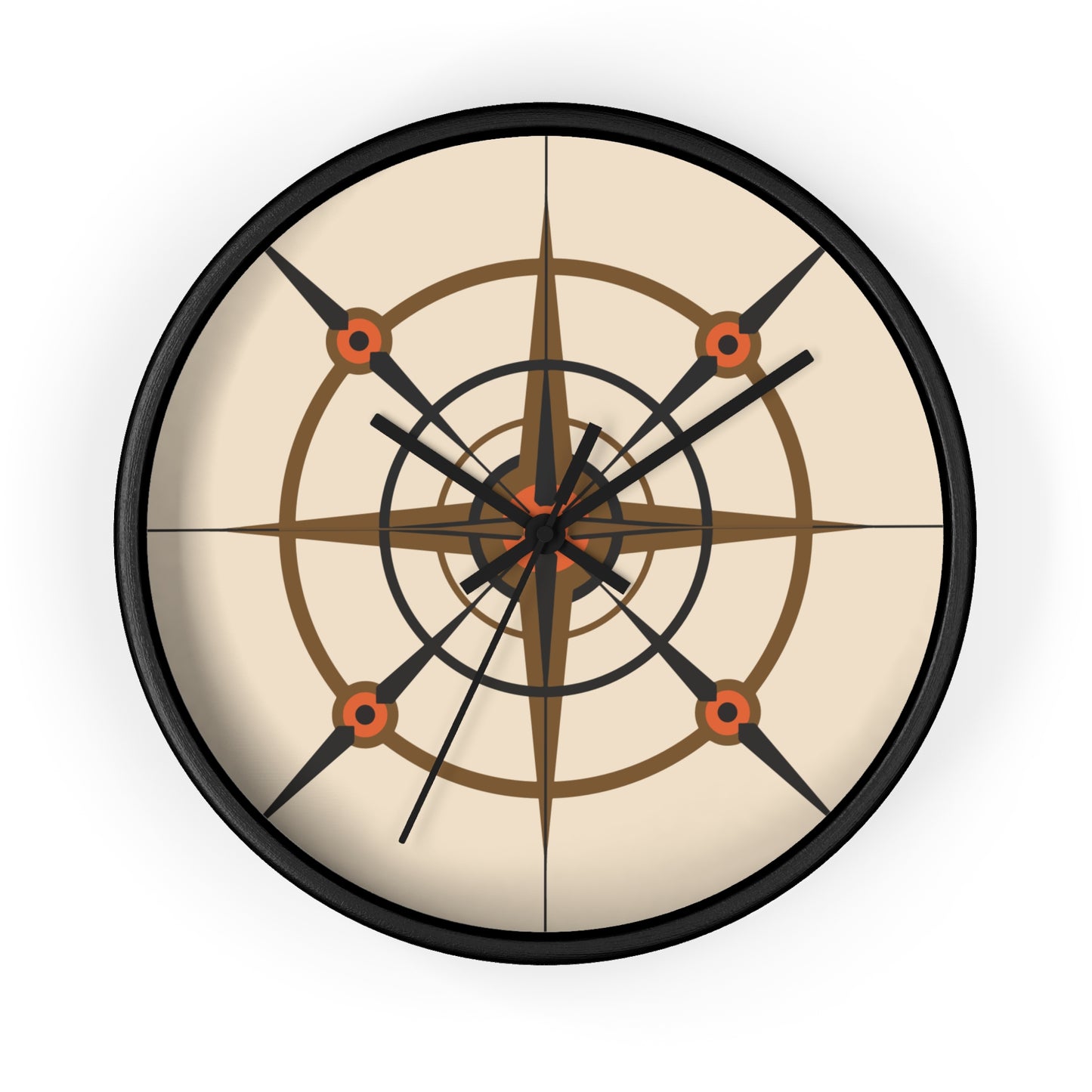 Pumpkin Seed Compass Rose Wall Clock