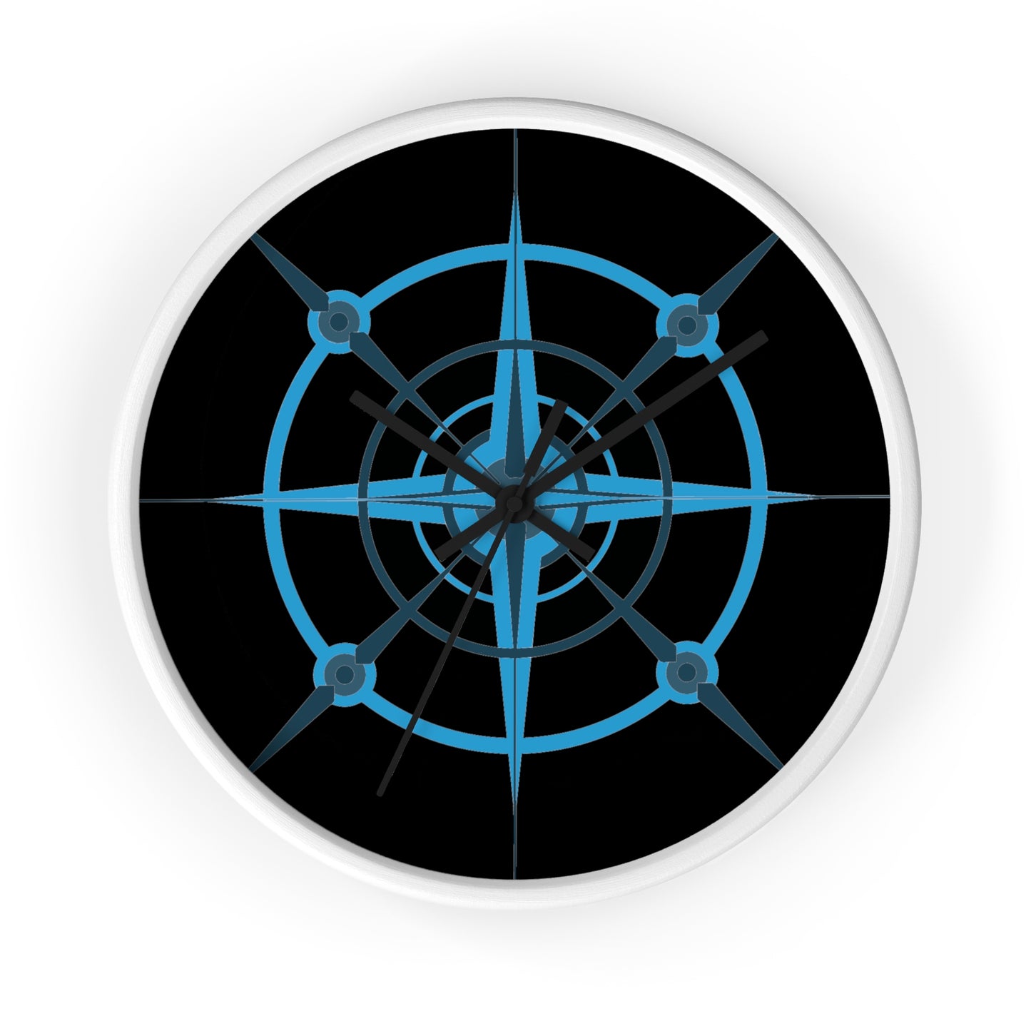 NIghtwing Blue-Black Compass Rose Wall Clock