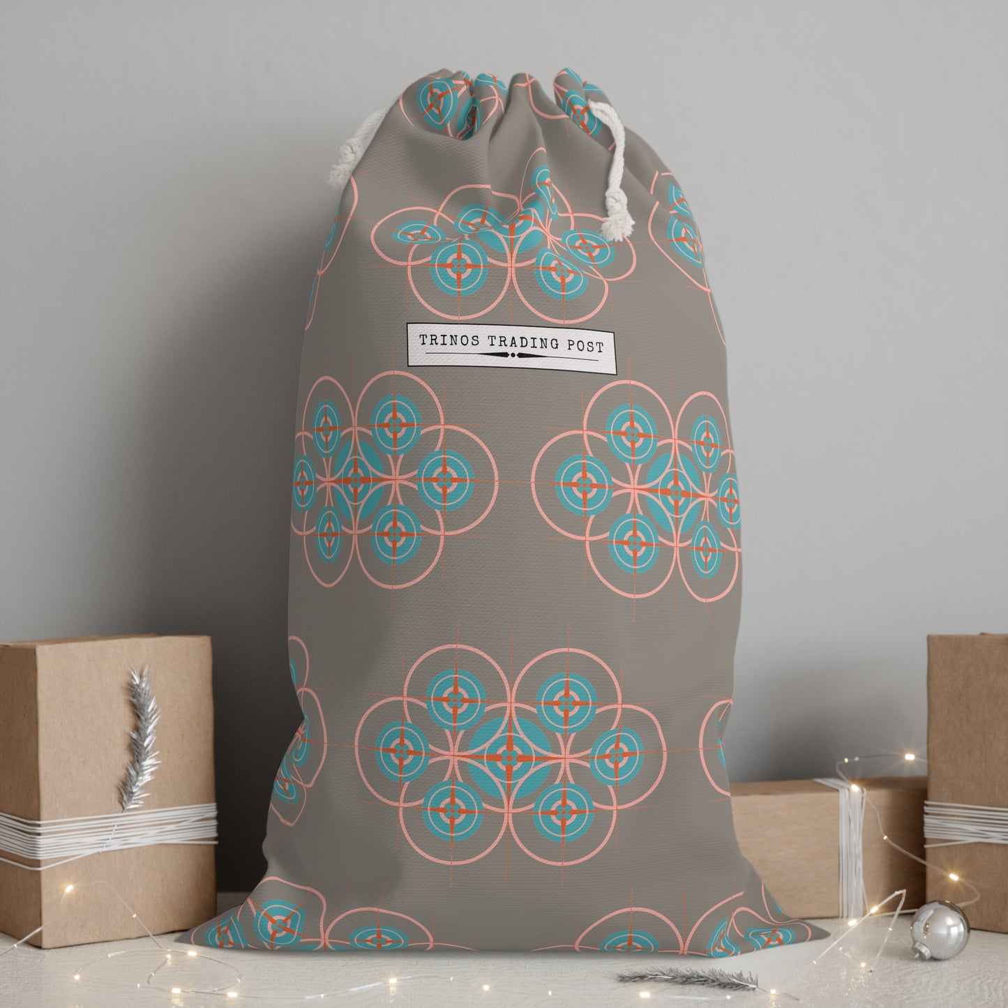 Cotton Candy Grey Compass Rose Super Delux Laundry Sack