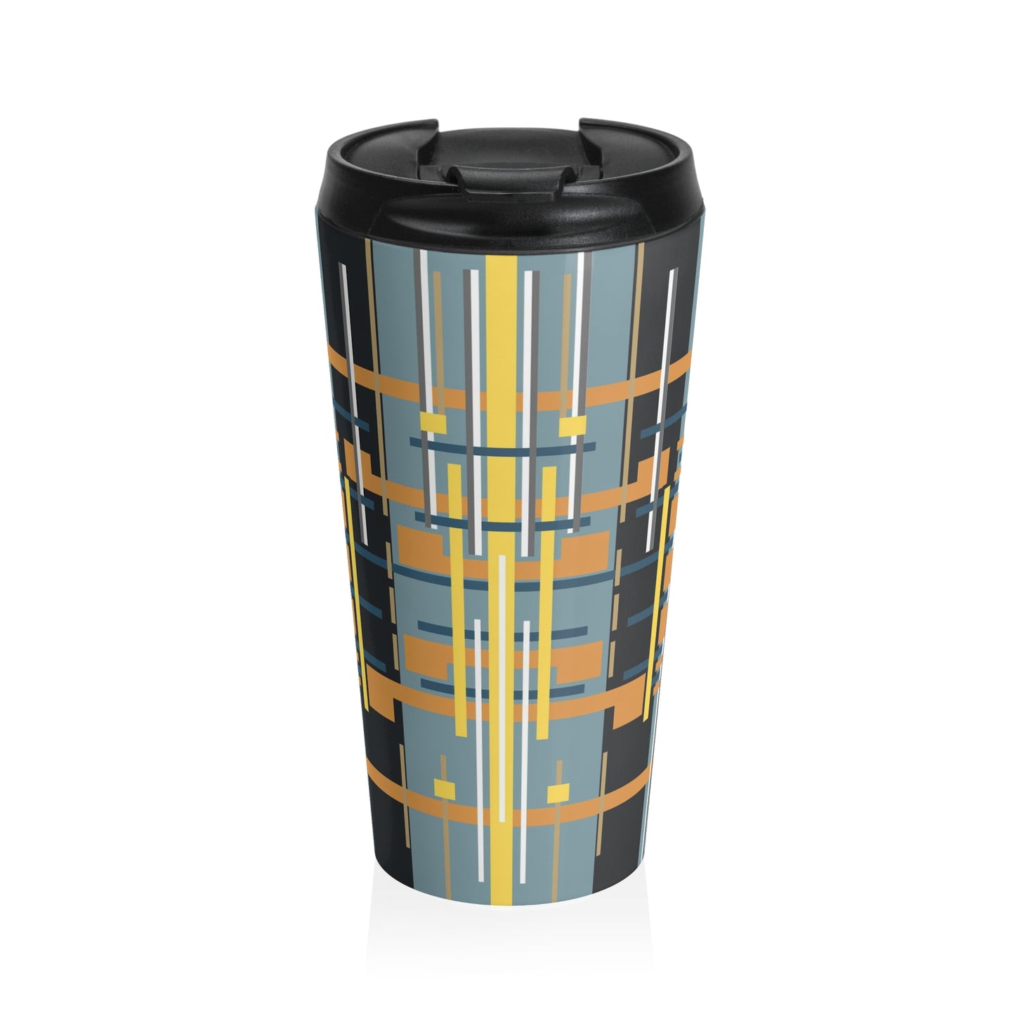 Steel Tin Grey Bamboo Stainless Steel Travel Mug