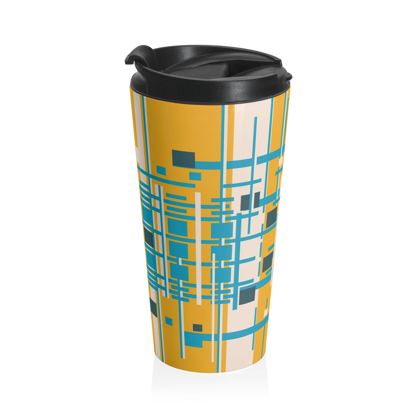 Lemon Yellow Bamboo Stainless Steel Travel Mug