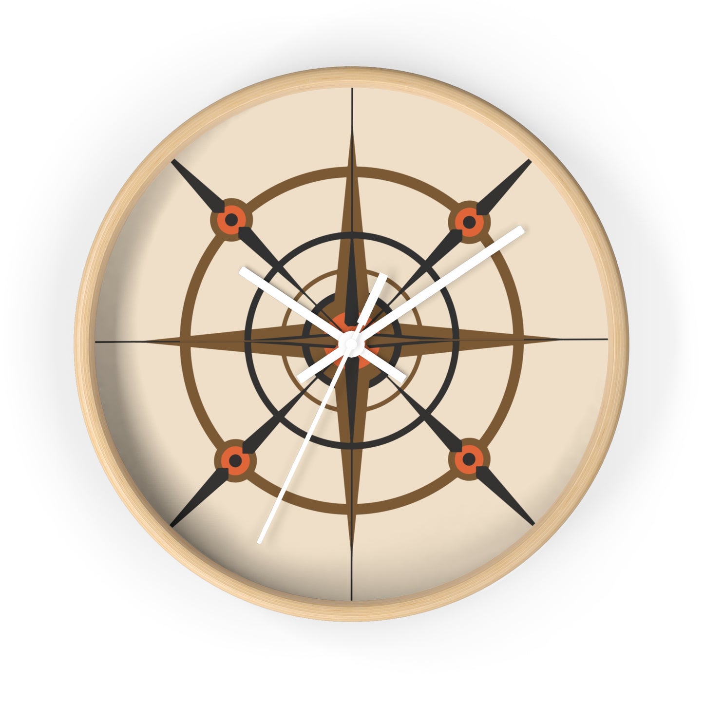 Pumpkin Seed Compass Rose Wall Clock