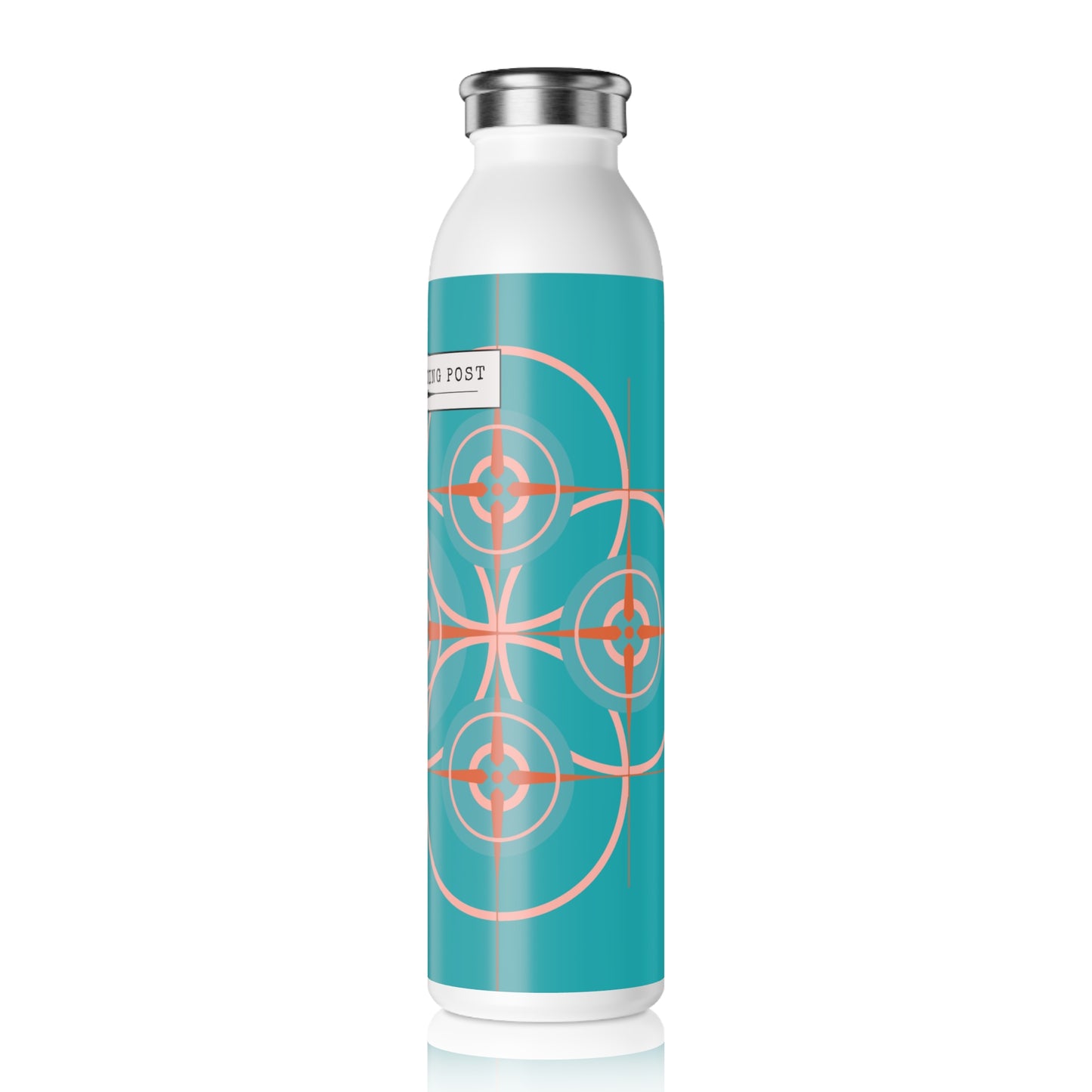 Miami Blue Cherry Blossom Compass Rose 20oz Slim Water Bottle