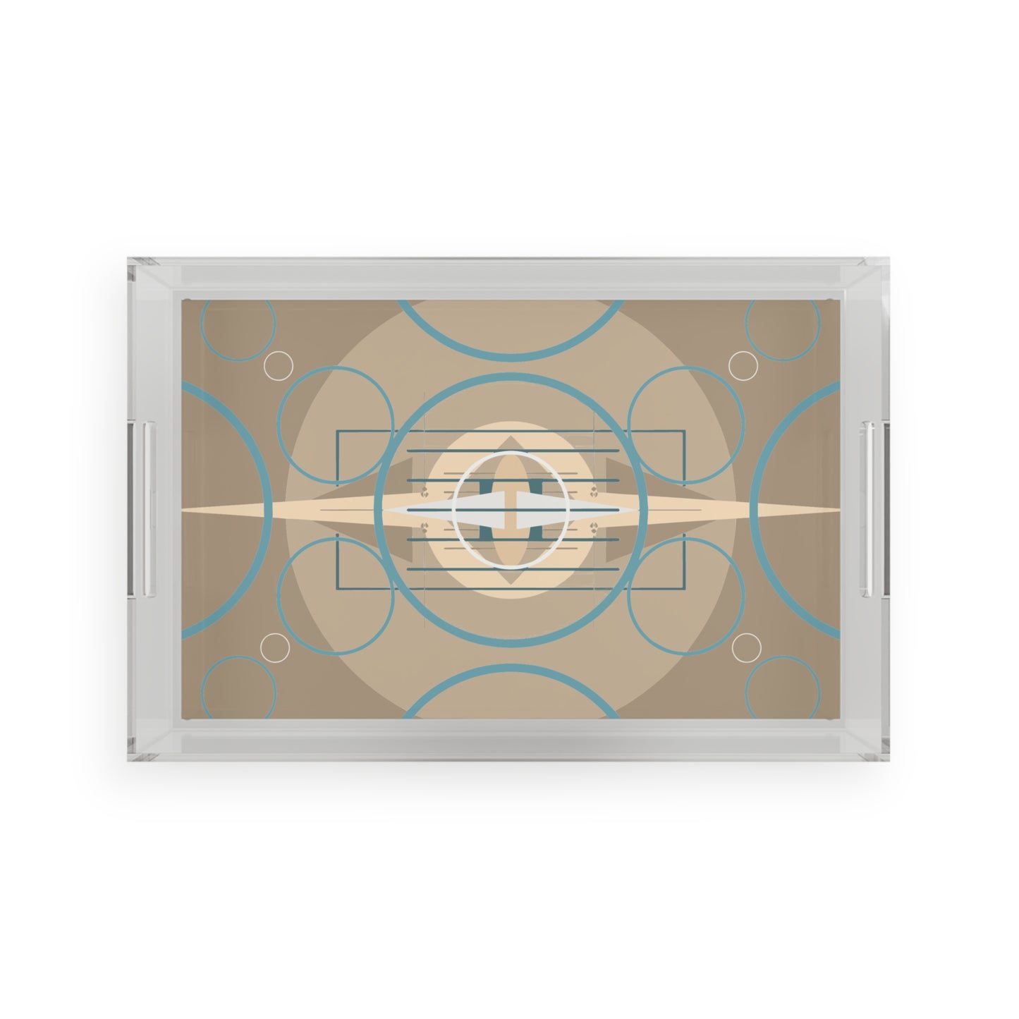 Deco Beige Oscillation Acrylic Serving Tray