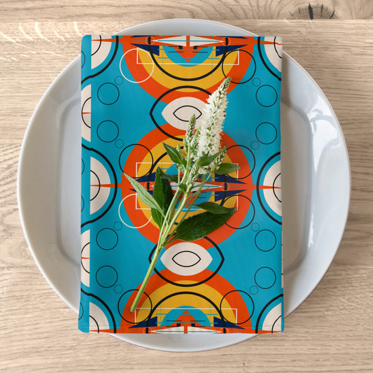 Deco Orange Sunburst Oscillation Napkin