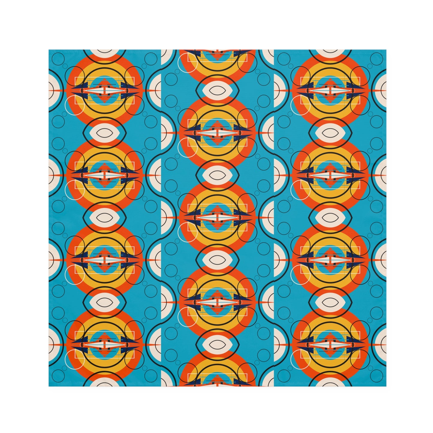 Deco Orange Sunburst Oscillation Napkin