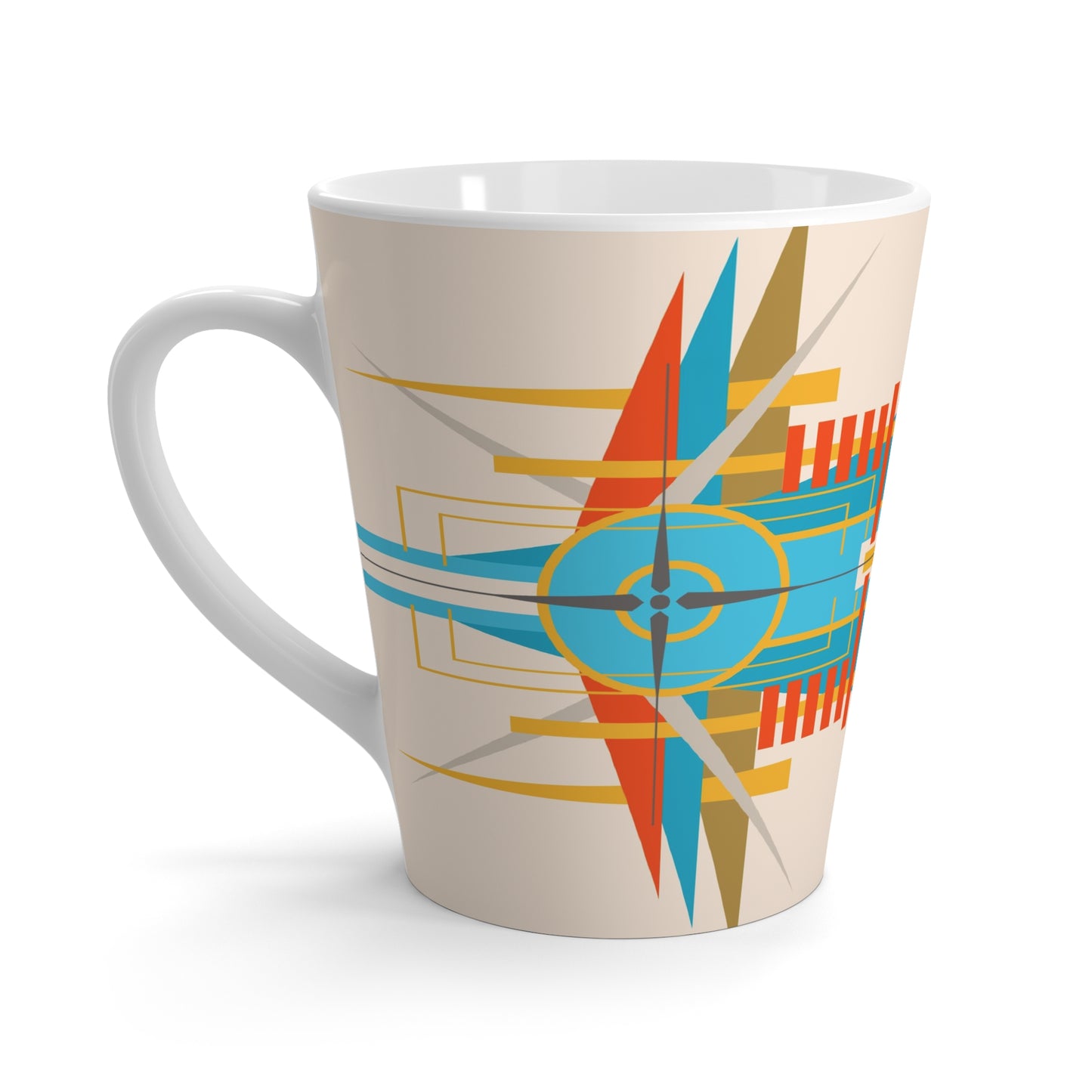 Deco Desert Bird of Paradise Graphic Latte Ceramic Mug