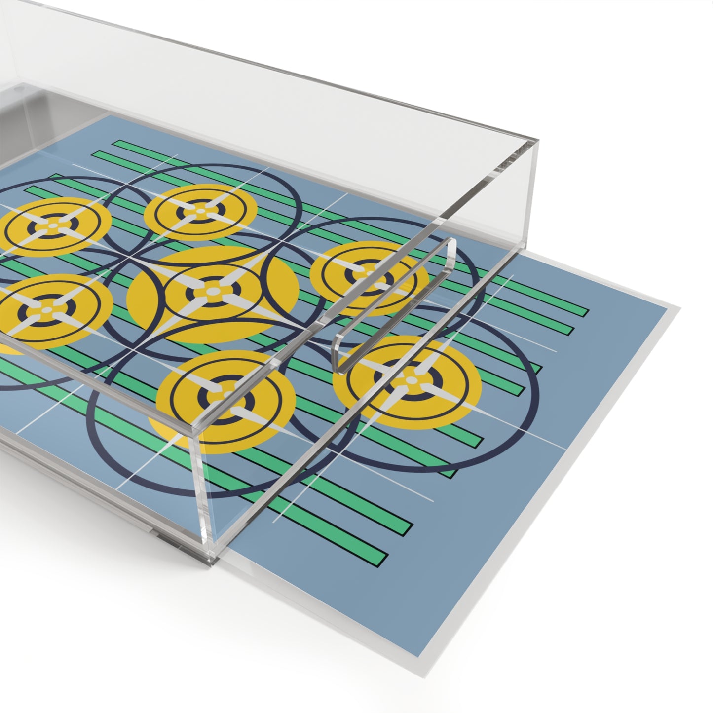 Sunflower Yellow Compass Rose Acrylic Serving Tray