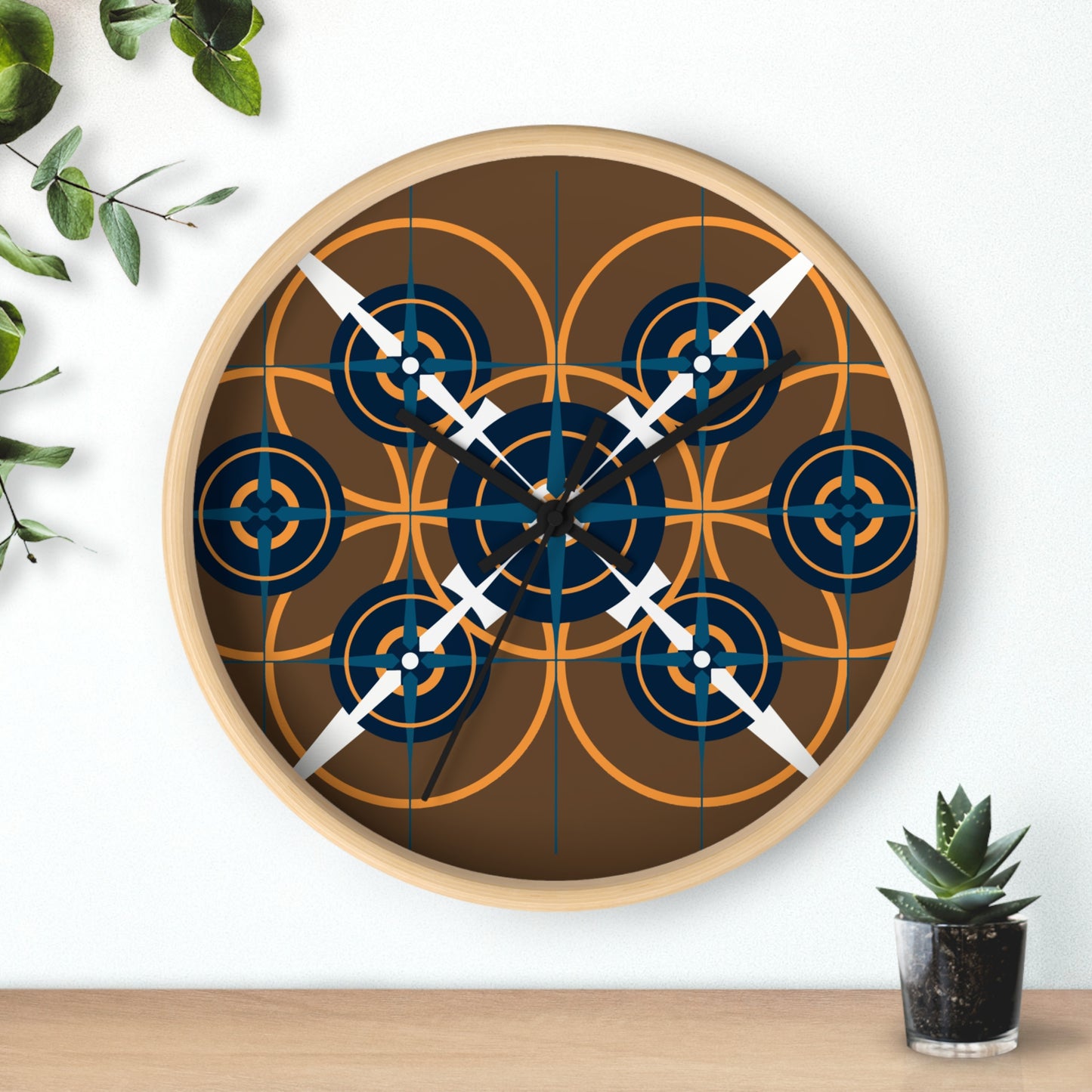 Classic Retro Compass Rose Wall Clock