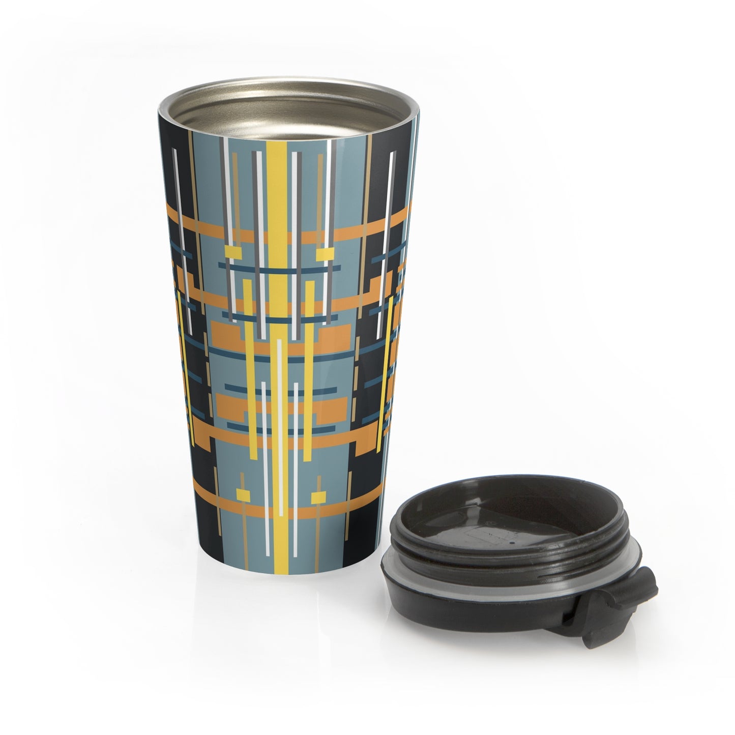 Steel Tin Grey Bamboo Stainless Steel Travel Mug