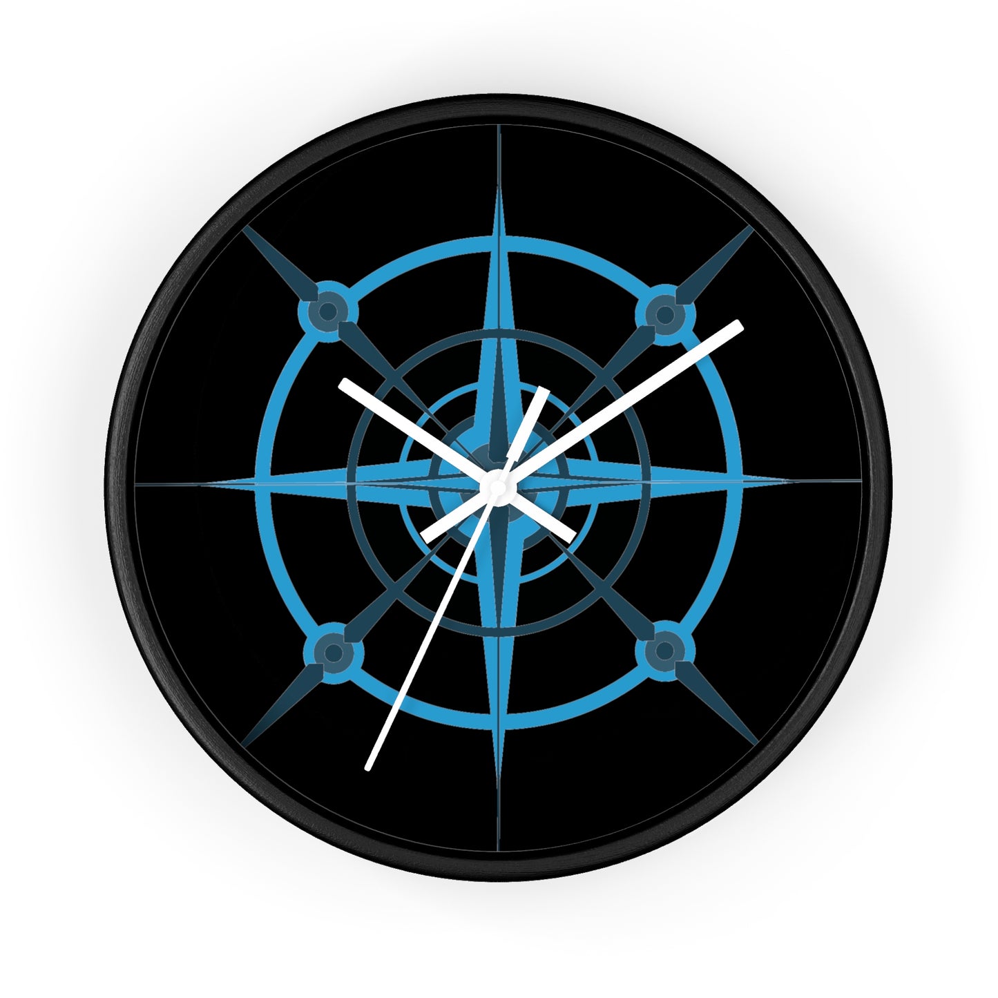 NIghtwing Blue-Black Compass Rose Wall Clock