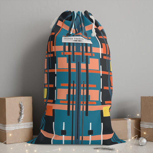 Medium Electric Blue Bamboo Super Delux Laundry Sack - Large Graphic