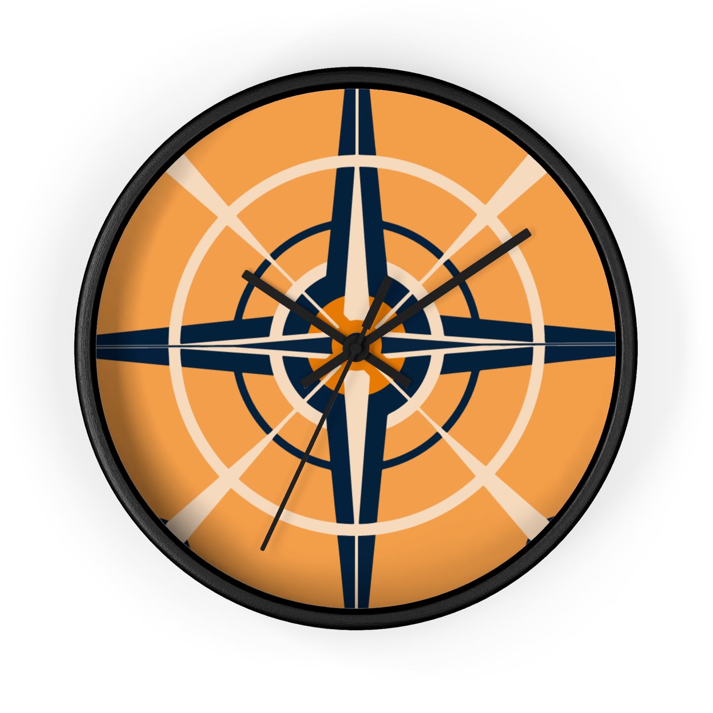 Tangerine Dream Compass Rose Wall Clock