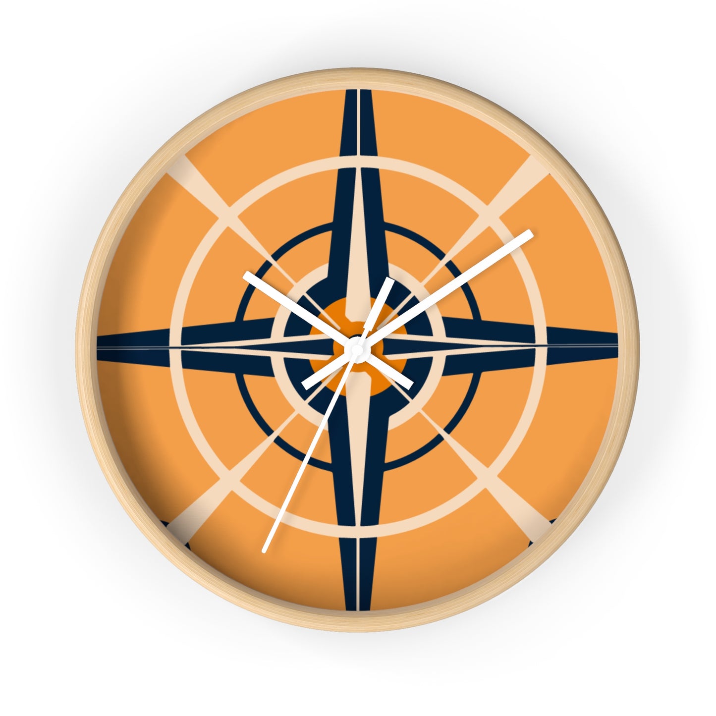 Tangerine Dream Compass Rose Wall Clock