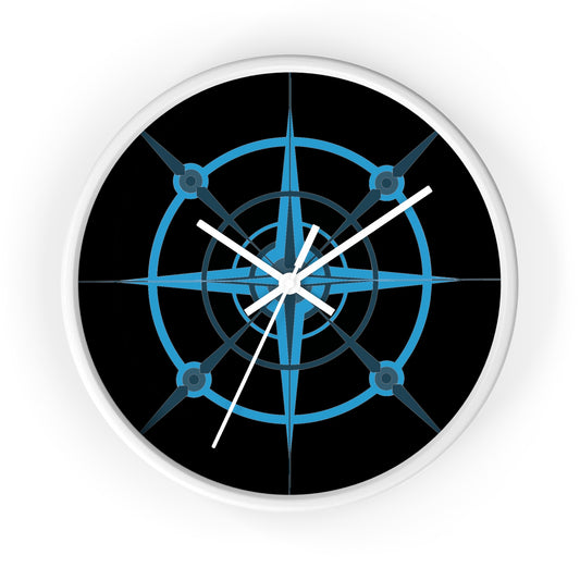 NIghtwing Blue-Black Compass Rose Wall Clock