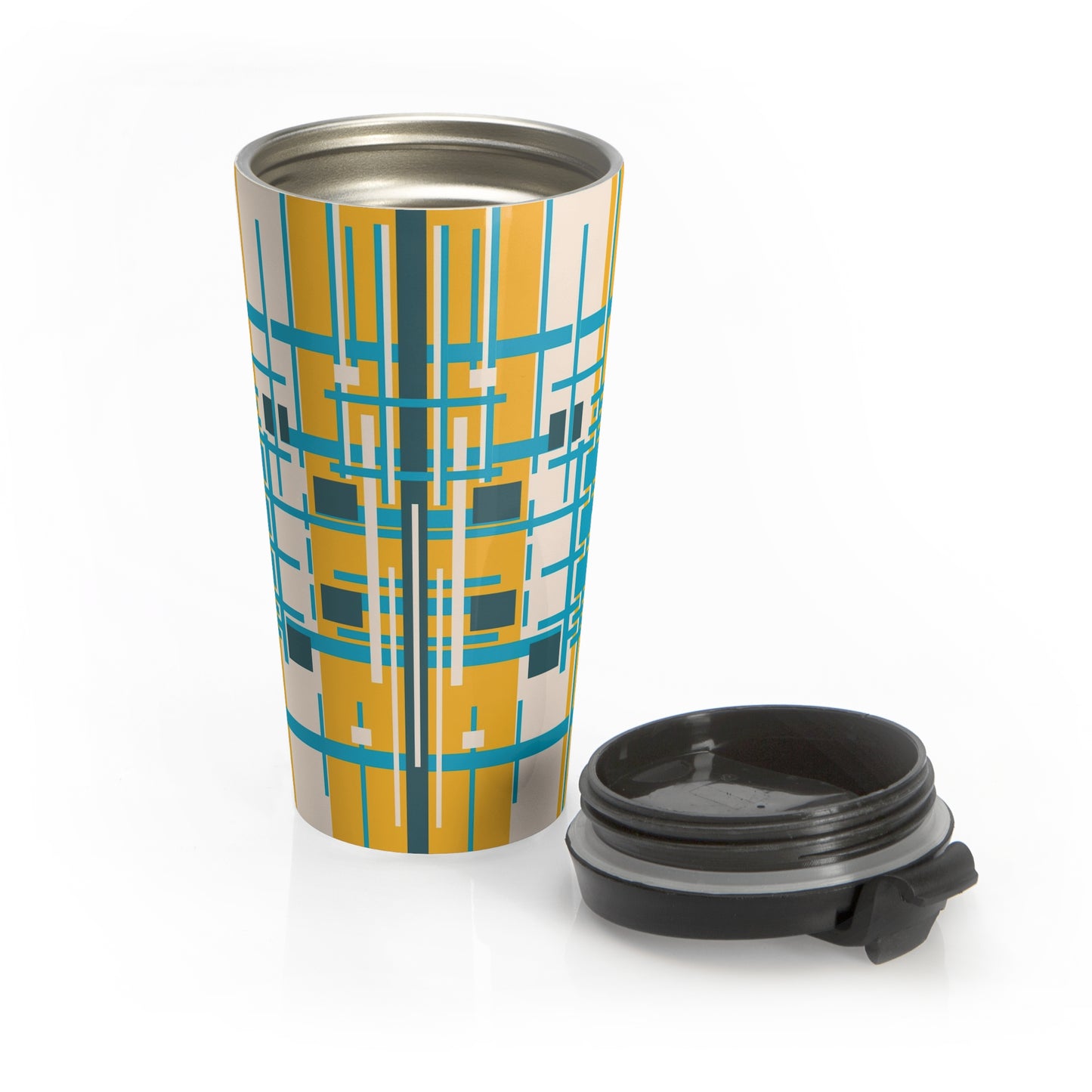 Lemon Yellow Bamboo Stainless Steel Travel Mug