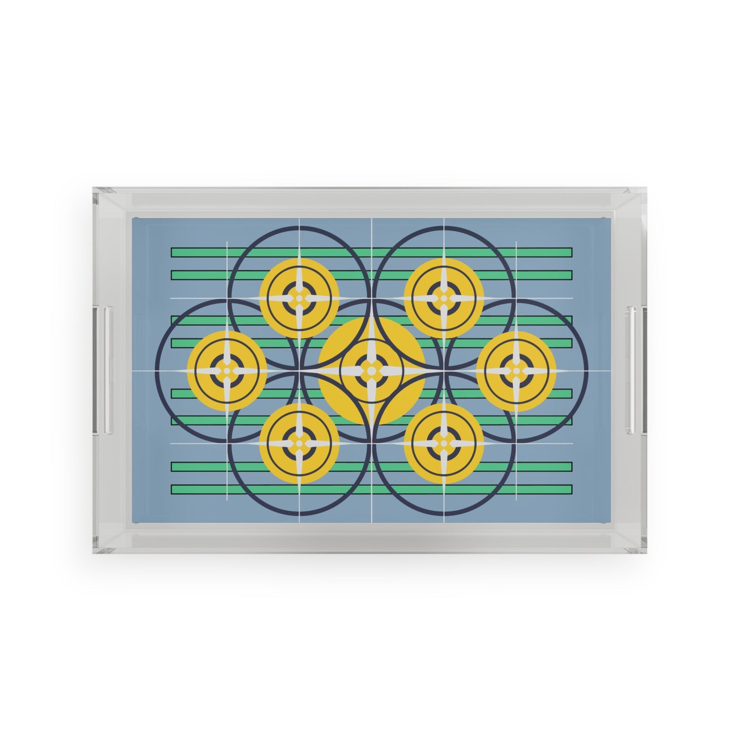 Sunflower Yellow Compass Rose Acrylic Serving Tray